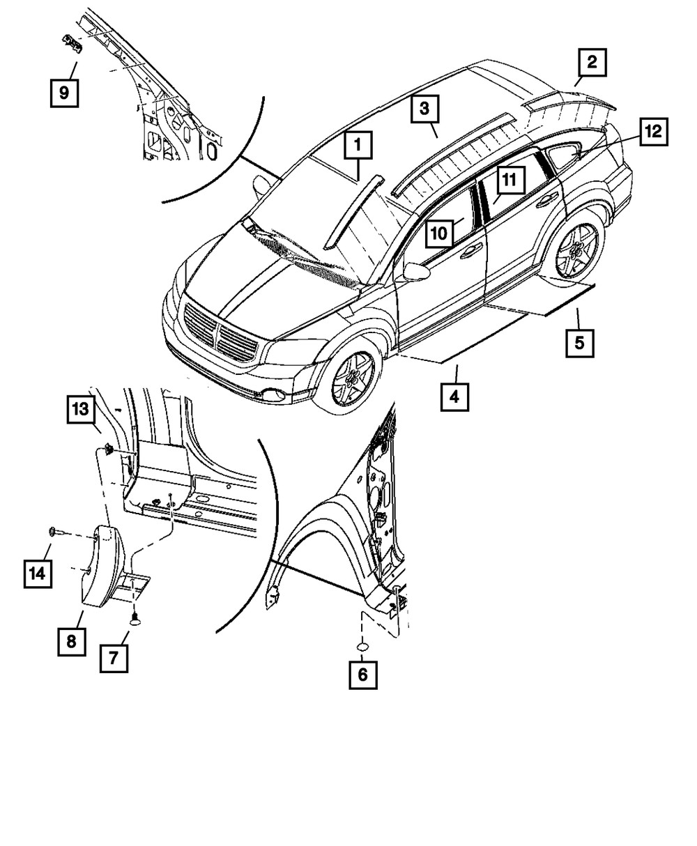 Genuine Mopar C Pillar Tape Left 5116109AB