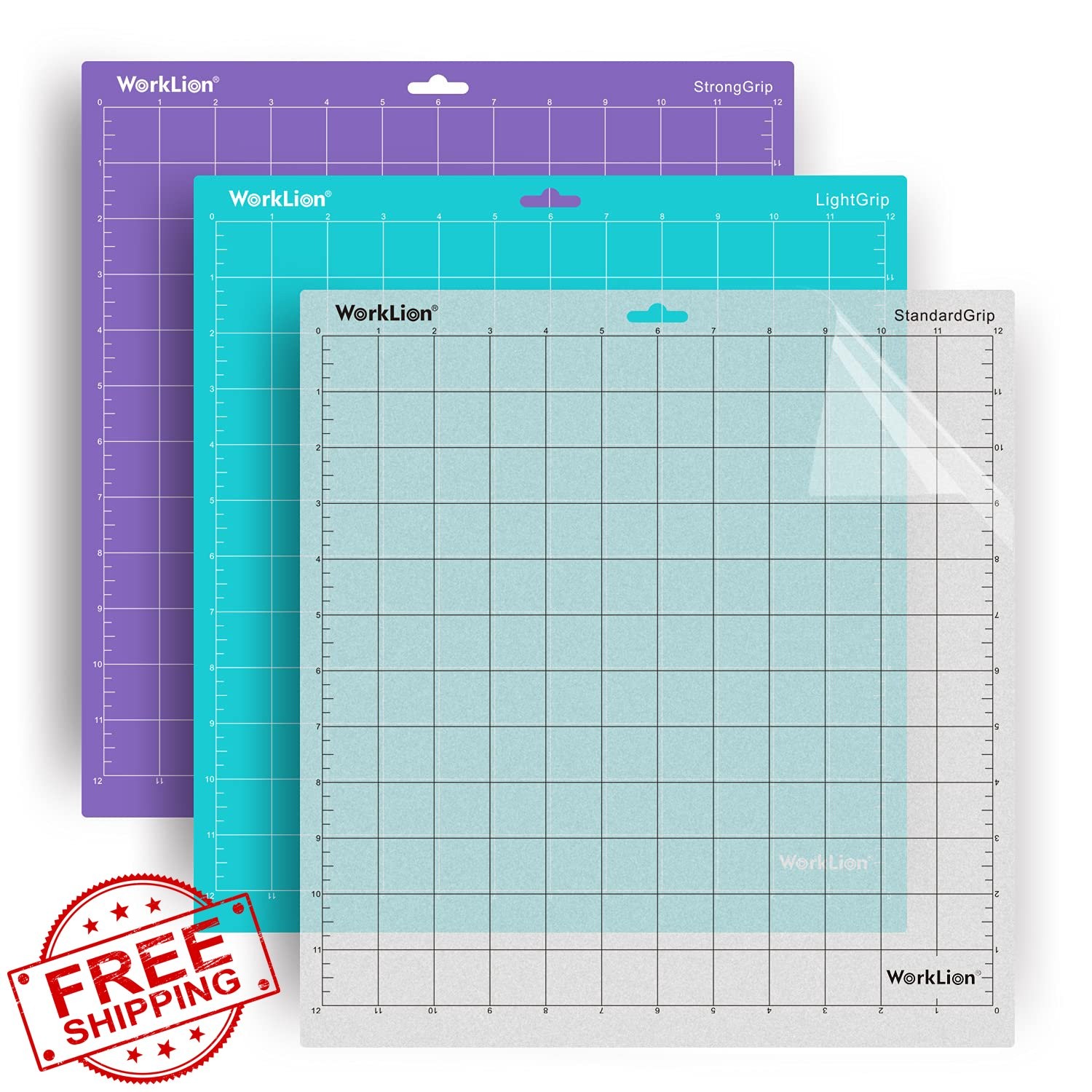 WORKLION Cutting Mat 12x12 for Silhouette Cameo 3 Mats Standard Light Strong