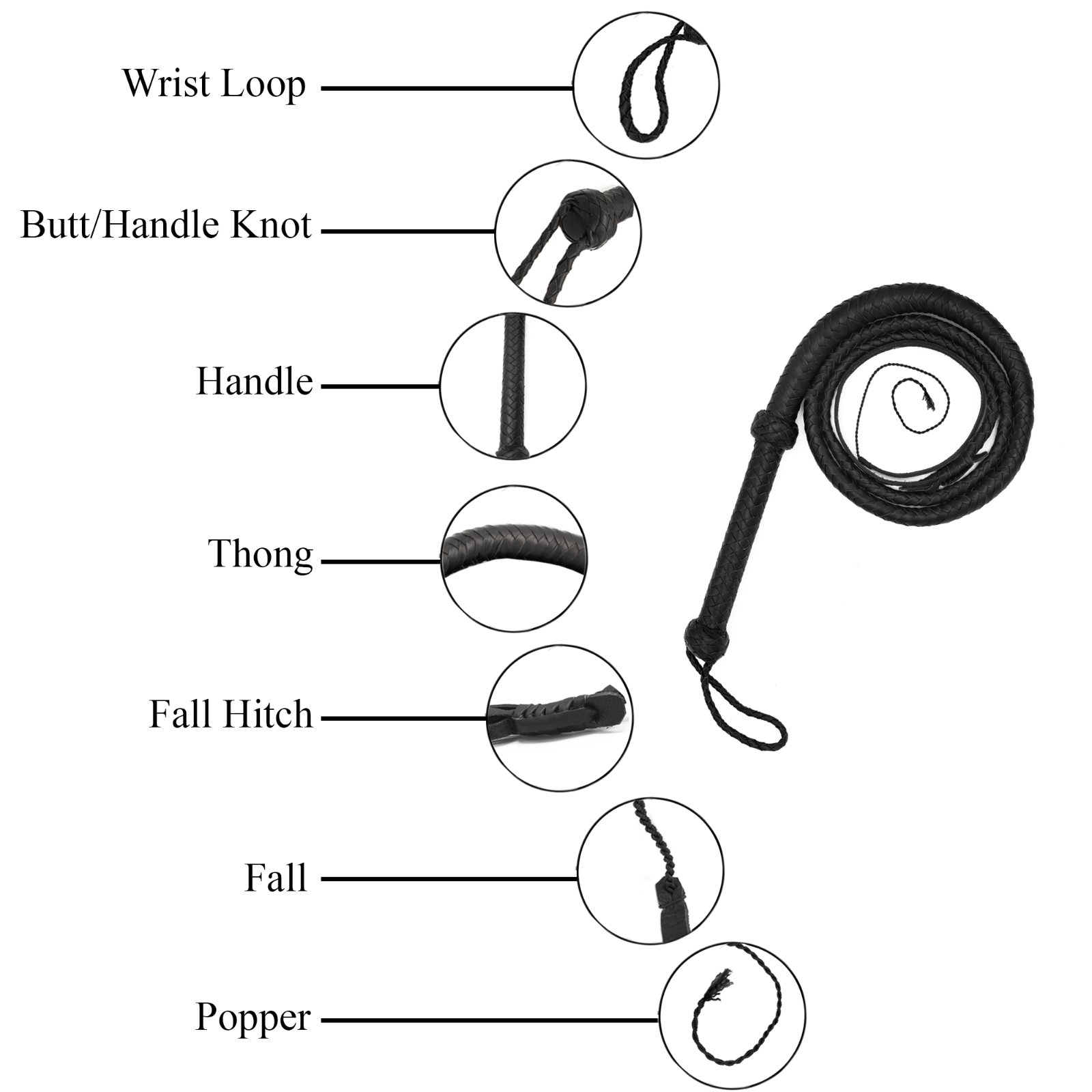 Indiana Jones Bullwhips 06 Feet Heavy Duty Cowhide Leather Bull Whips 12 Plaits