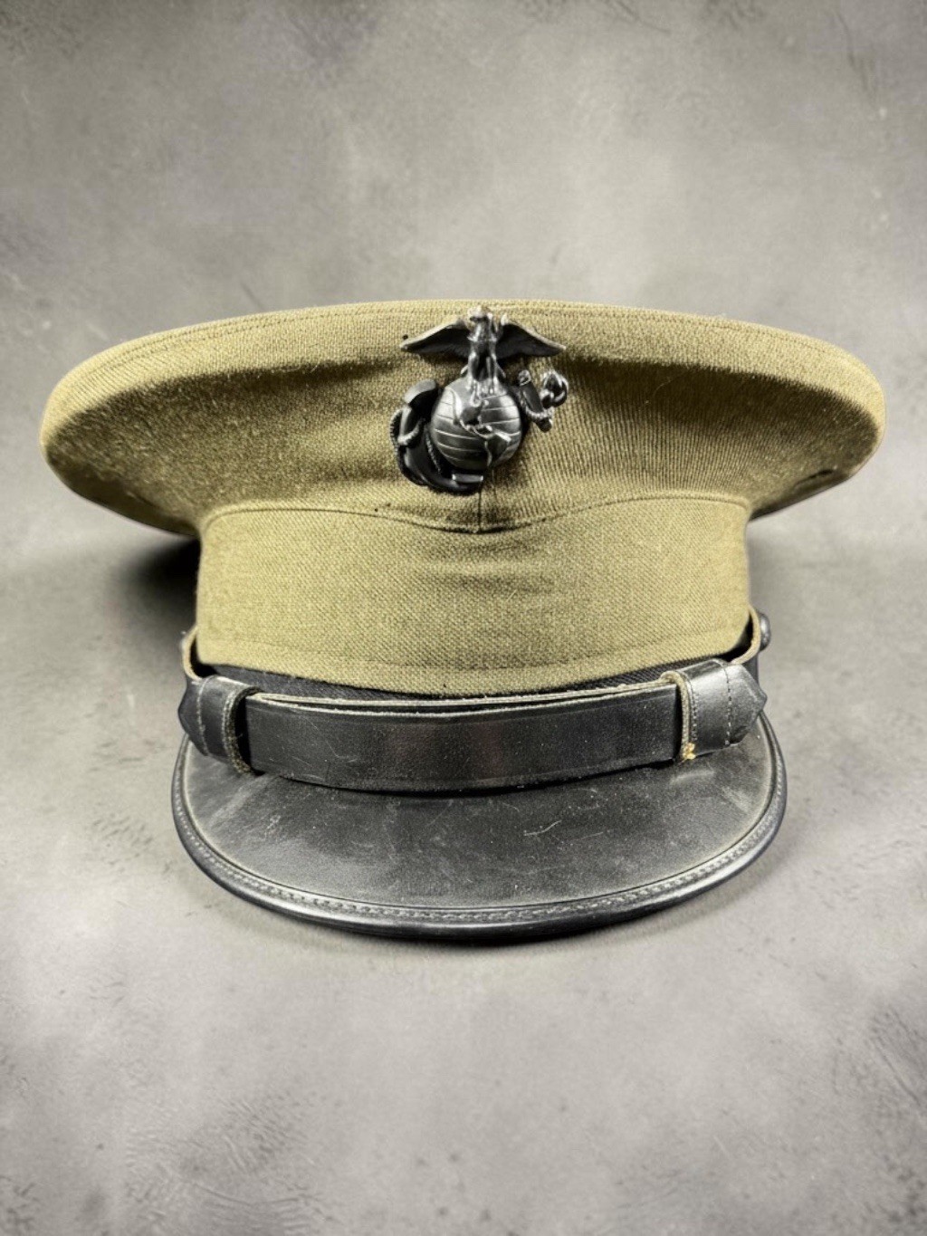 USMC Marine Corps Frame Service Cap Olive Drab EGA Size 7 Tampa 1970