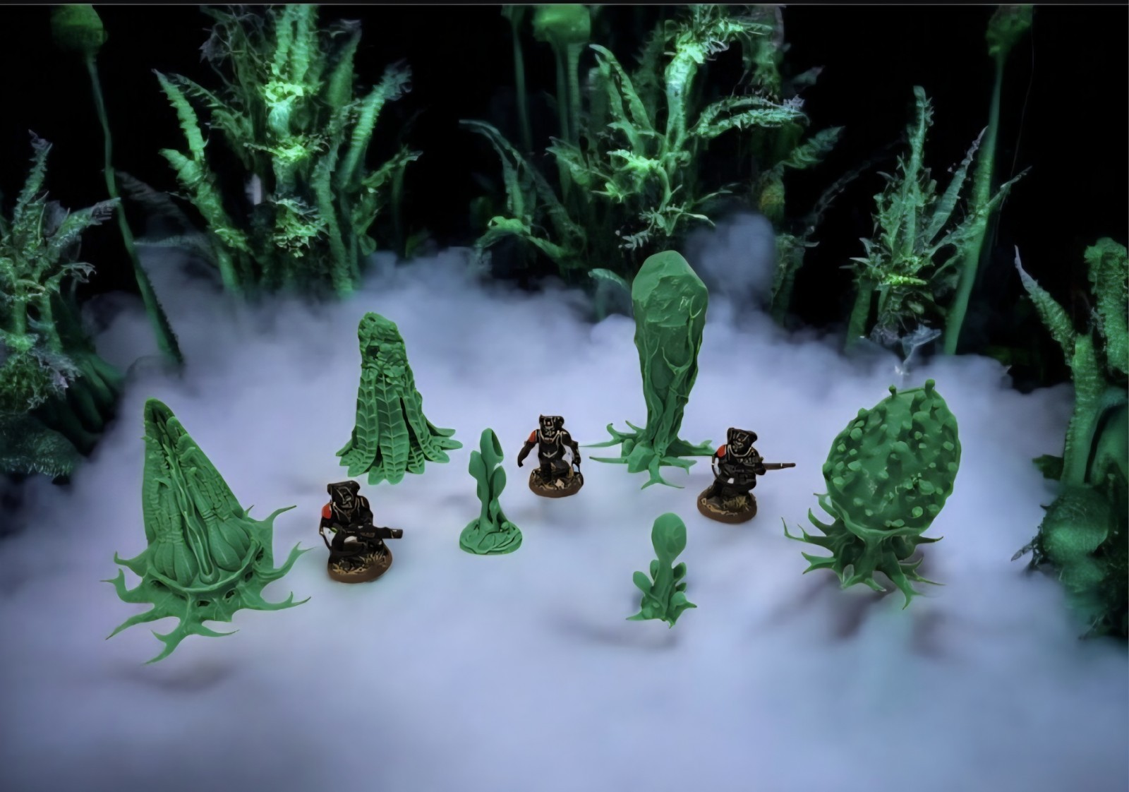 3D Printed Tabletop War Terrain Alien Plants Set E Perfect For 40K / Kill Team