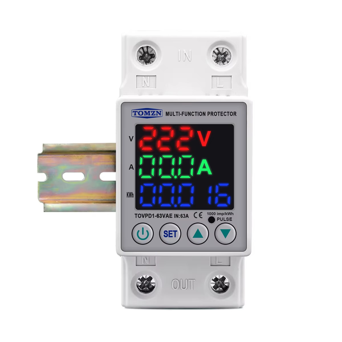 63A 230V Din rail adjustable over under voltage protective device protector rela