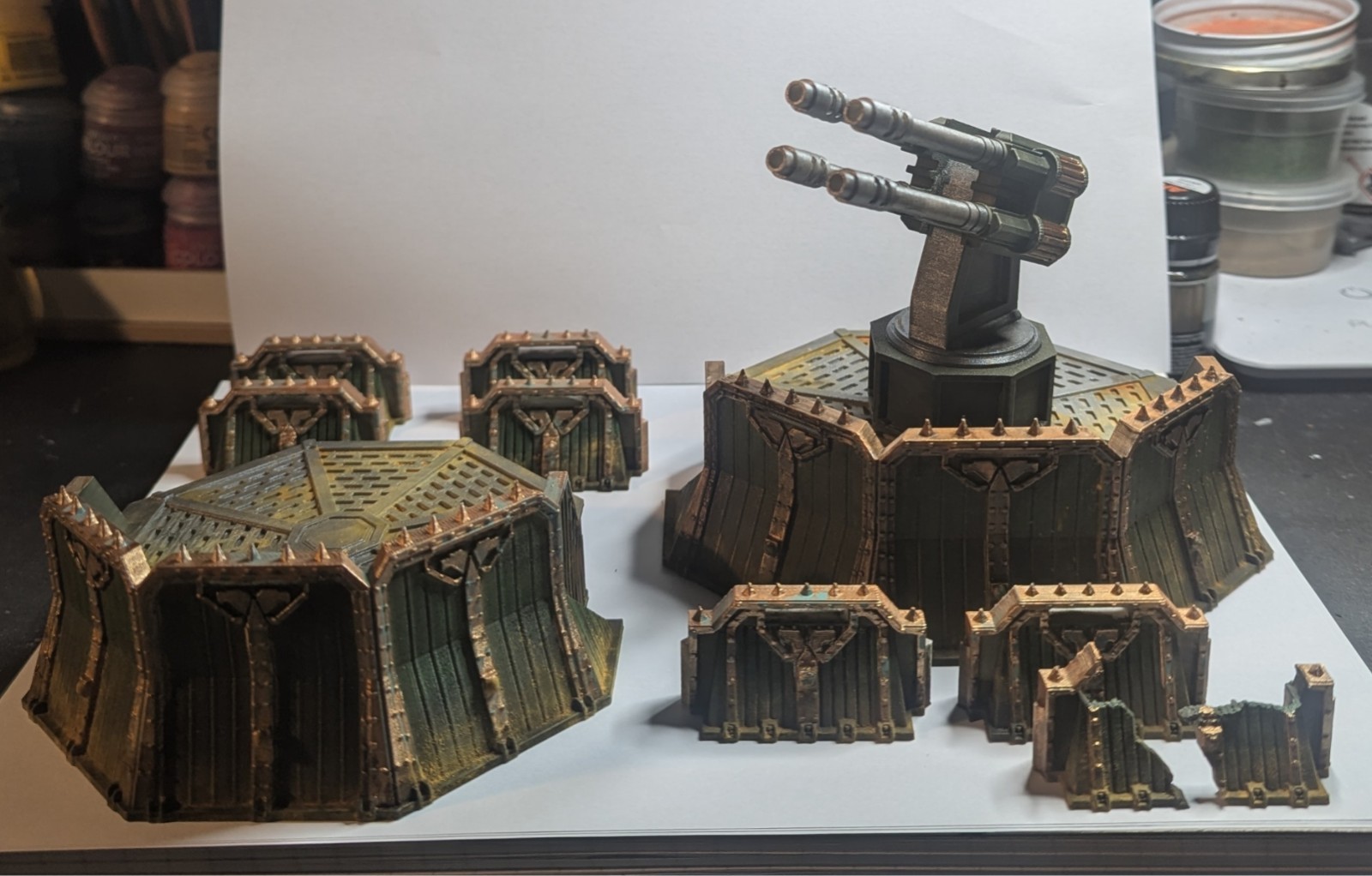 Grimdark Defensive Platforms & Barriers – 28mm Wargaming Terrain – 3D Printed