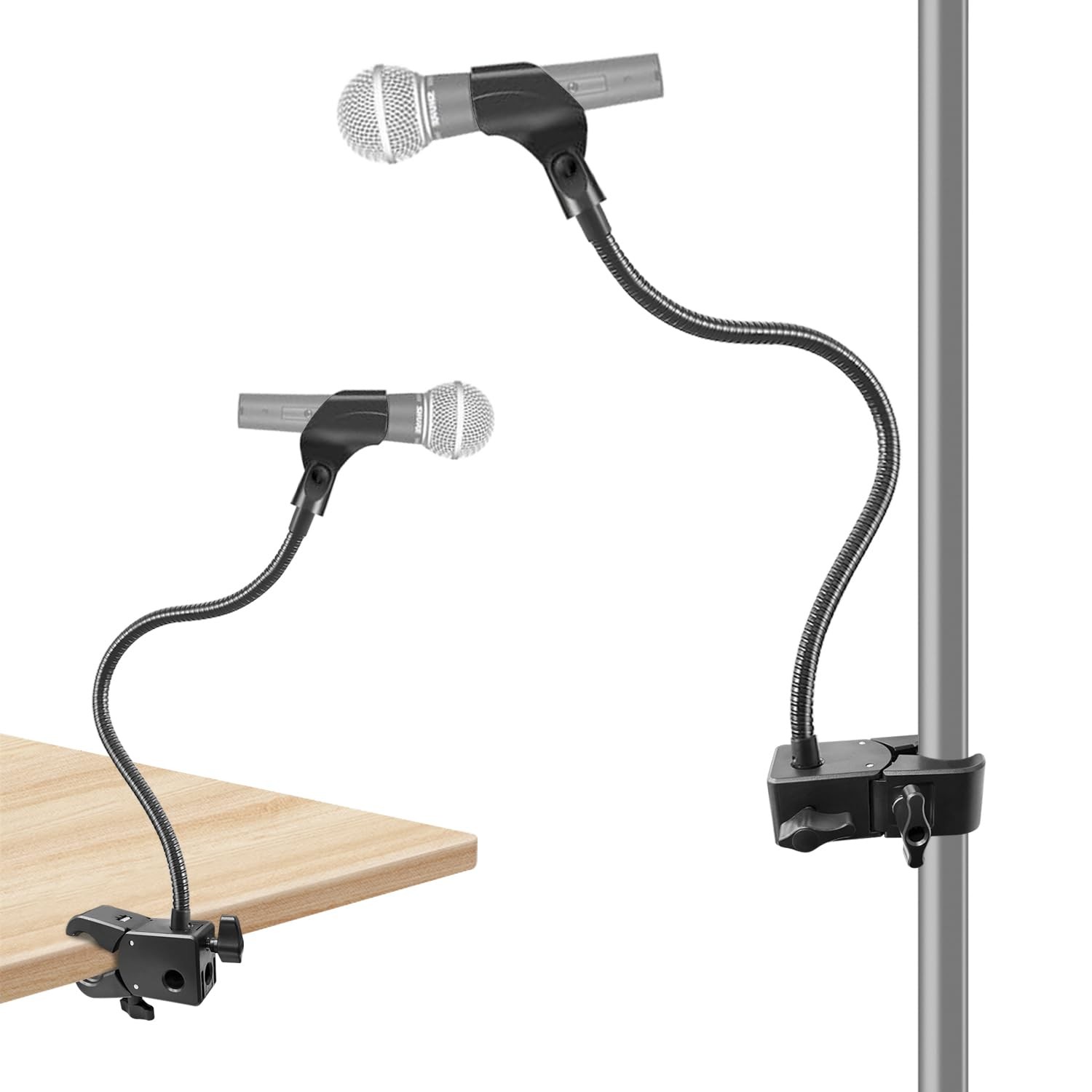 Microphone Stand, Versatile Mic Arm for Desk Pole Tripod, Gooseneck Mic Stand...