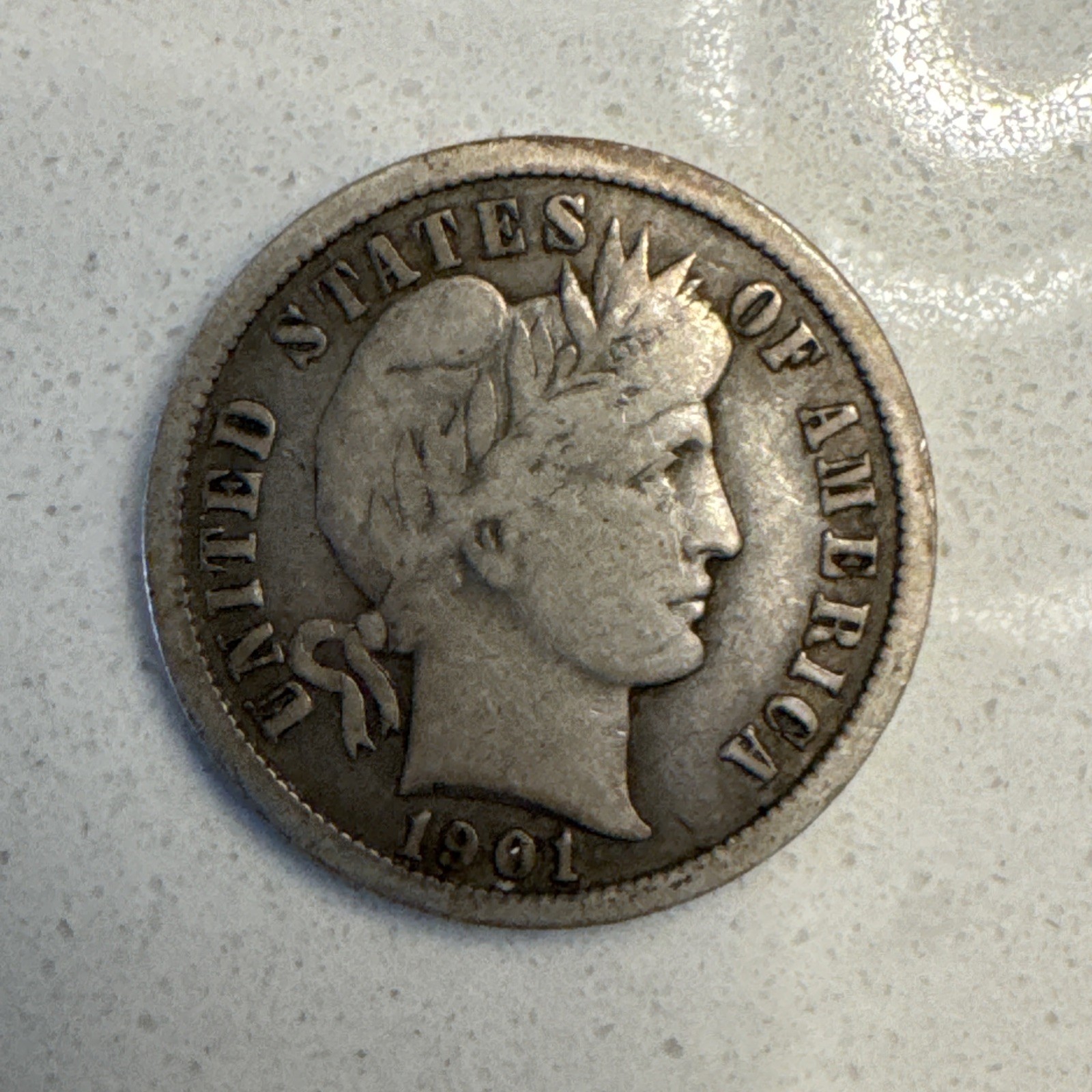 1901-O Barber Dime Silver Very Fine VF Coin