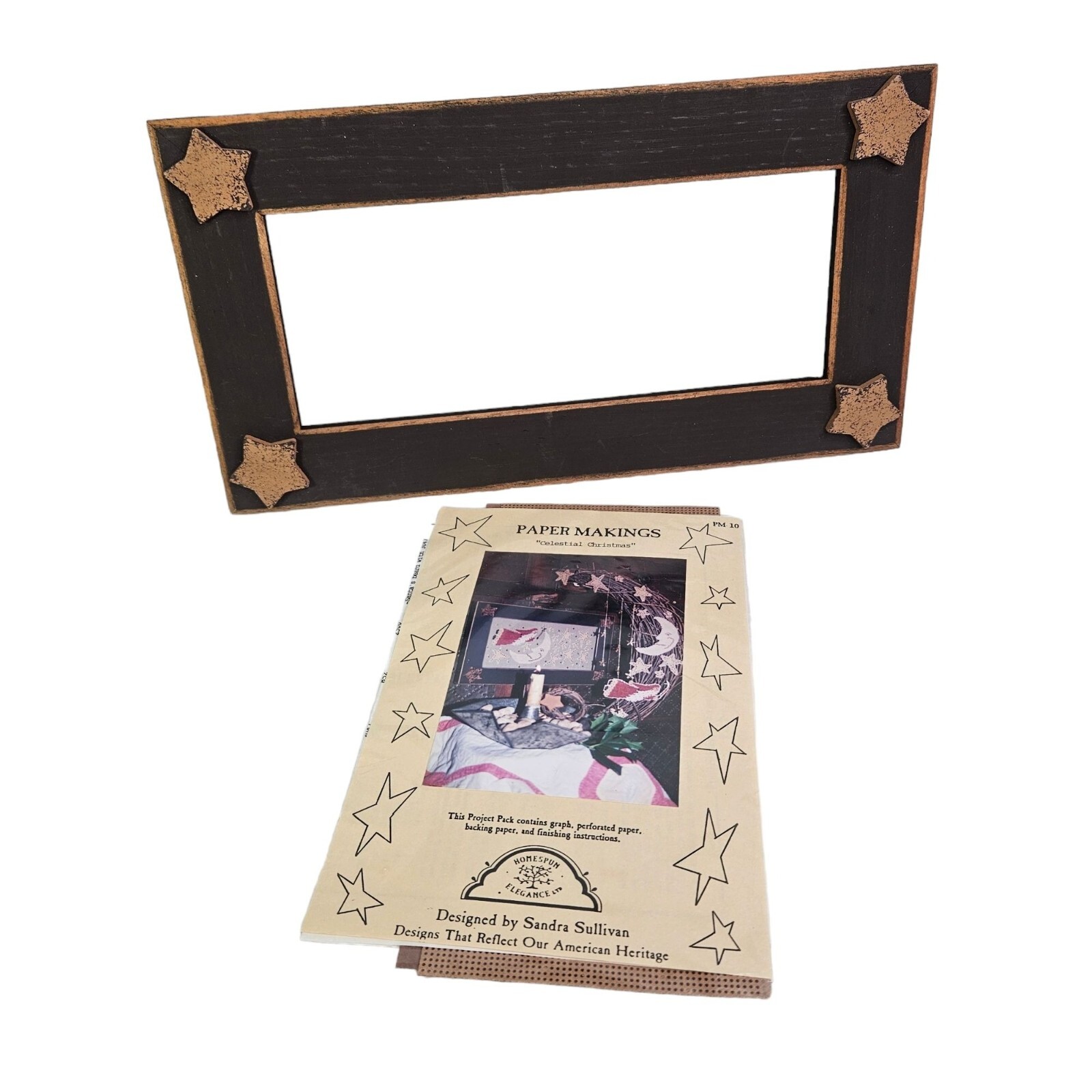 Homespun Elegance Umber Star Frame and Celestial Christmas Paper Makings Pattern