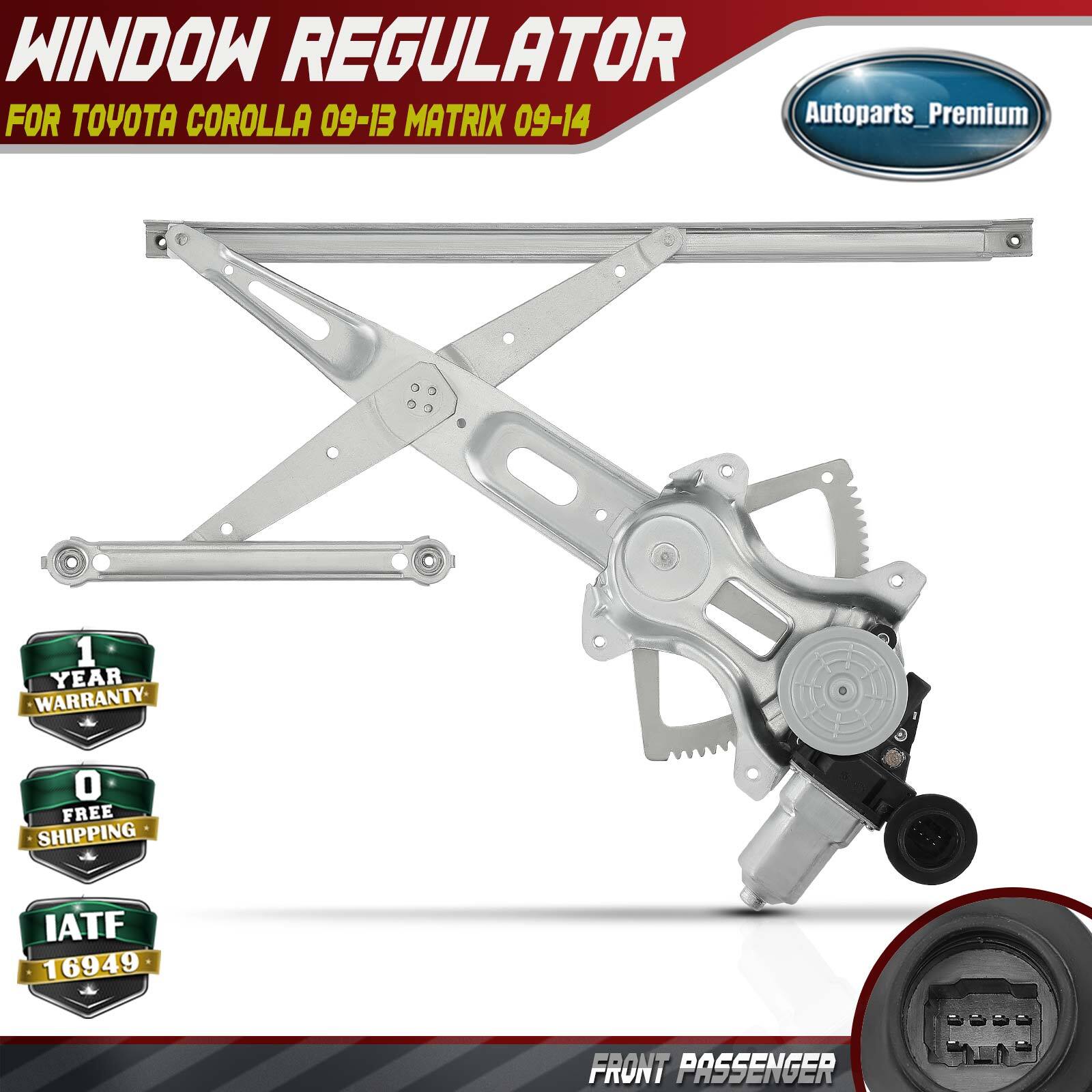 Front RH Power Window Regulator with 6-Pin Motor Assy for Toyota Corolla Matrix