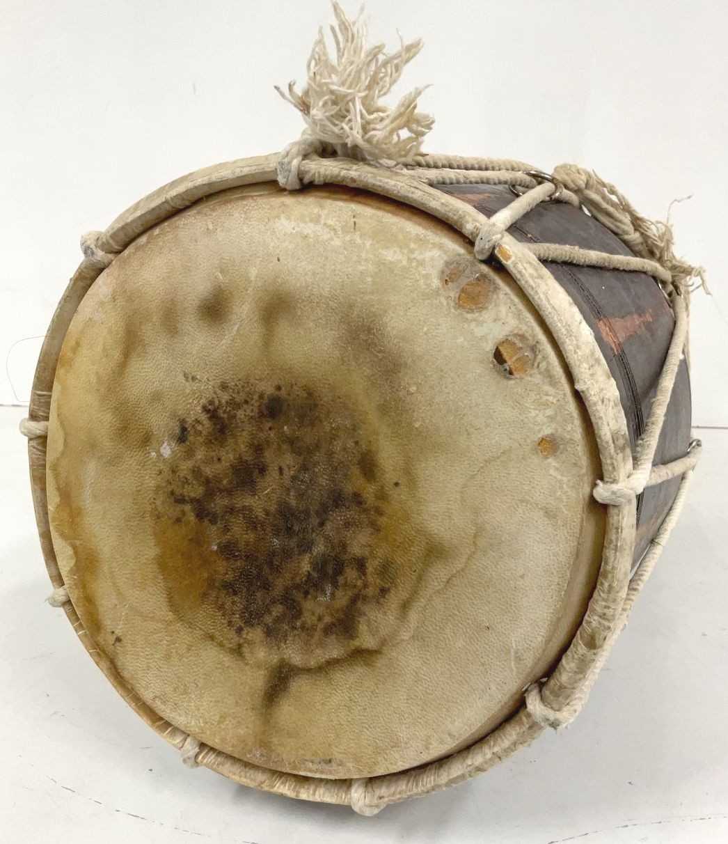Large Wooden Two-Ended Hide Drum