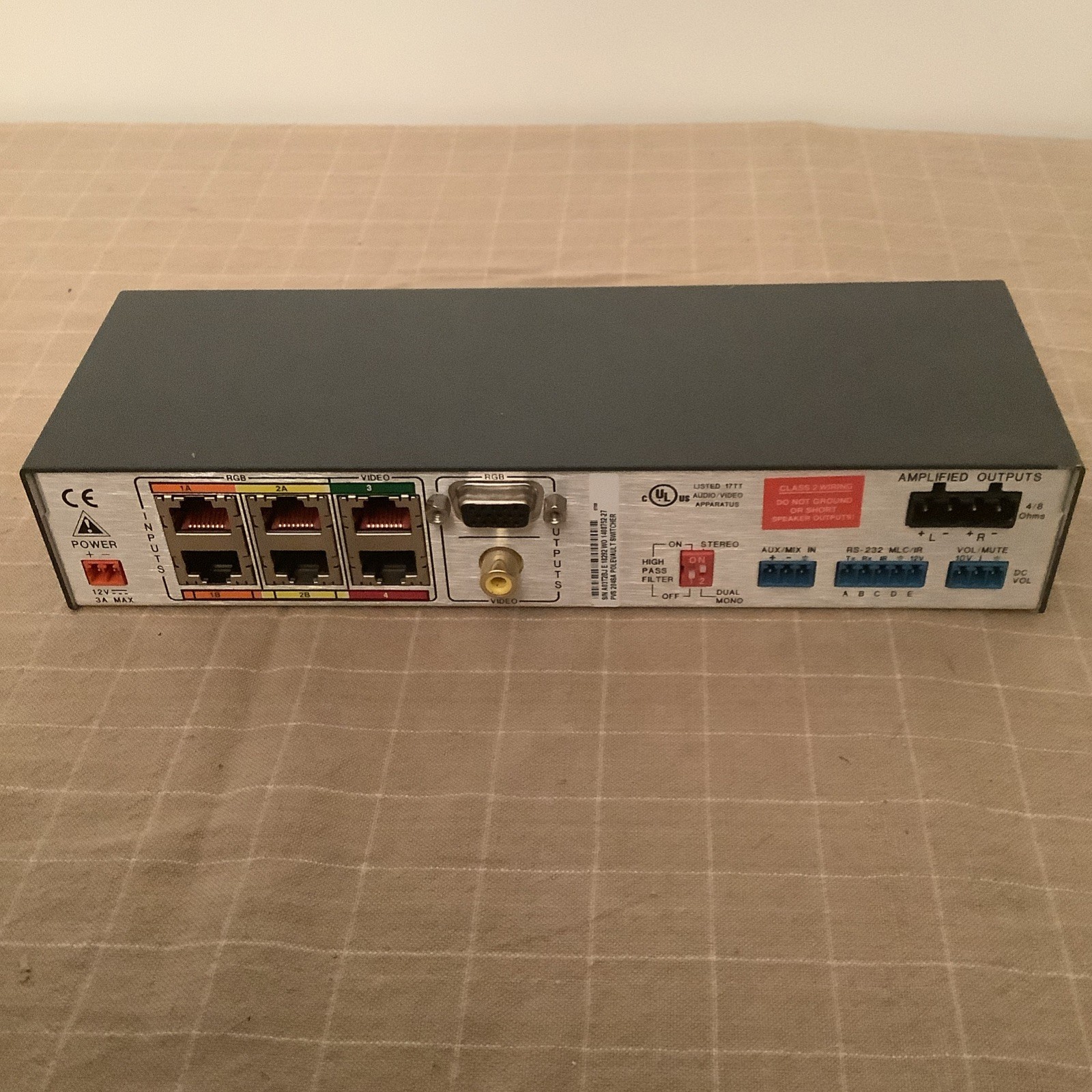 Extron PVS 204SA PoleVault Twisted Pair Switcher NOT TESTED