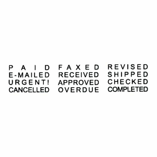 Self-inking Dial-A-Phrase Date Stamp, Black Ink, 12 Changeable Messages (SD312K)
