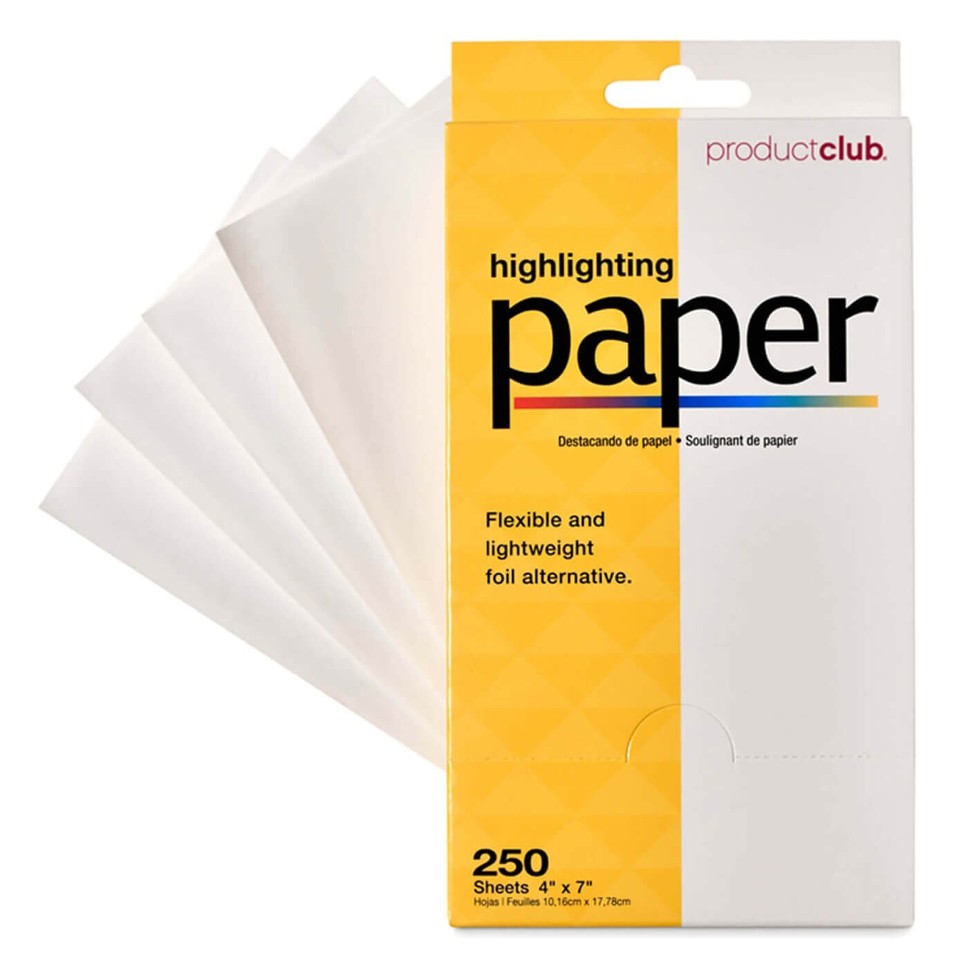 Product Club 250 ct. Highlighting Paper 4" x 7". Flexible, lightweight. Salon
