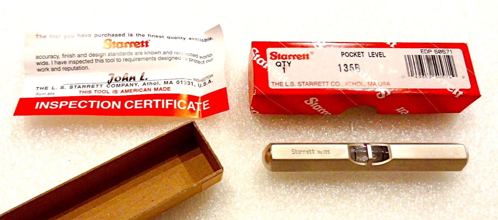 STARRETT POCKET STYLE LEVEL # 135B  – BRAND NEW IN BOX