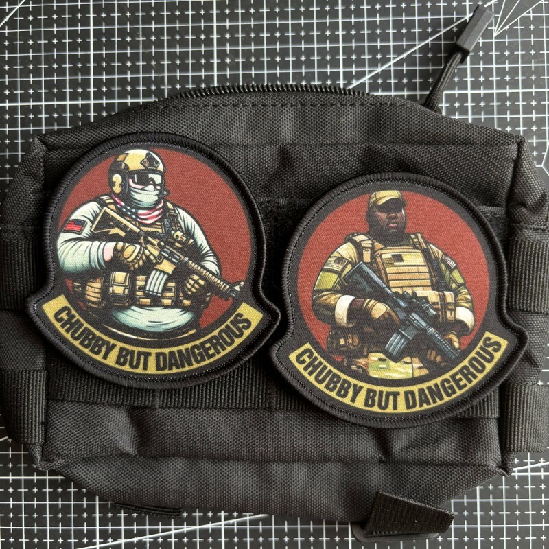 Chubby but Dangerous & To Fat to Run Soldier M4 Rifleman Morale Patches