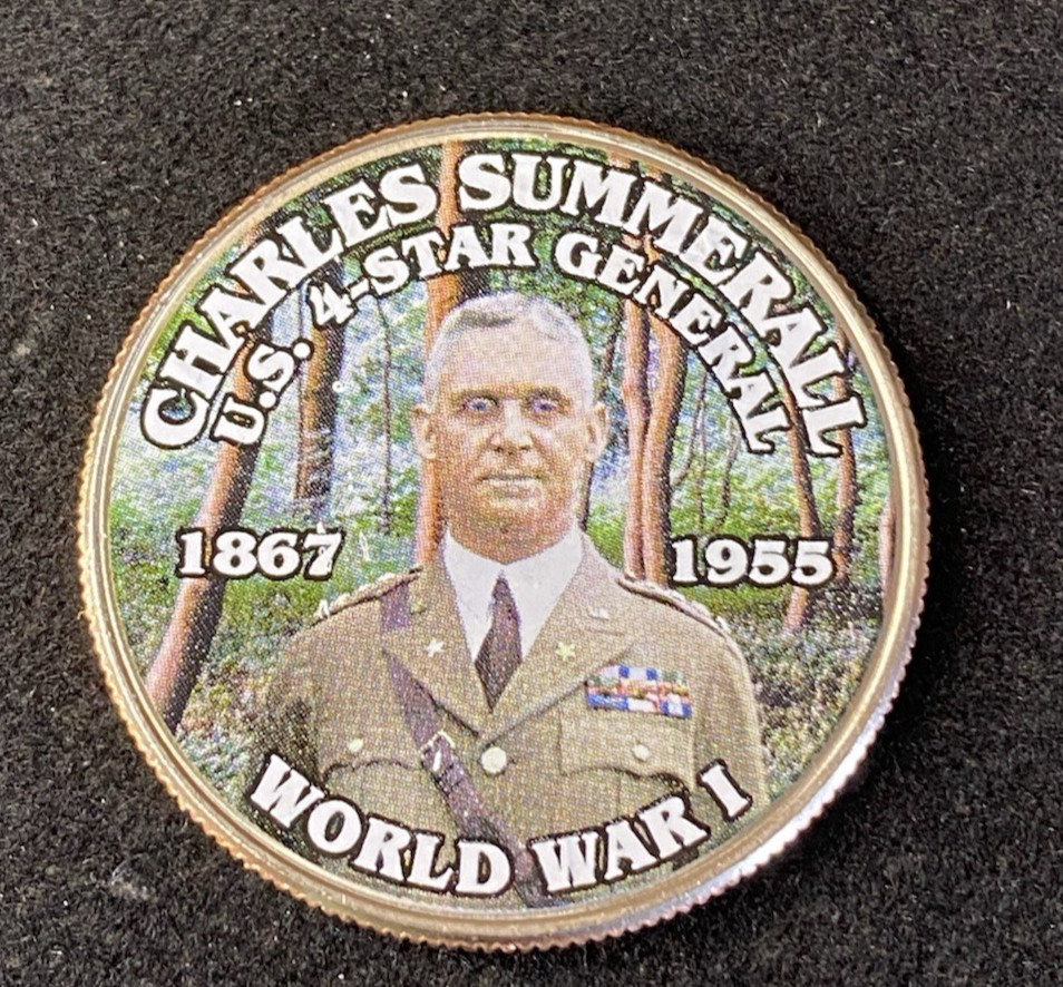 Colorized Kennedy JFK Half Dollar World War I Charles Summerall Free Shipping