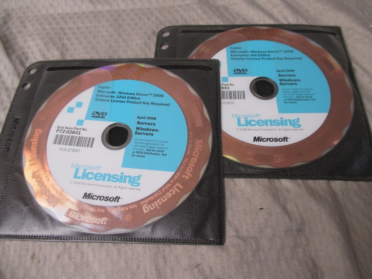 Vintage Microsoft Windows Server 2008 X32 X64 P72-02841 | No Key Codes Included
