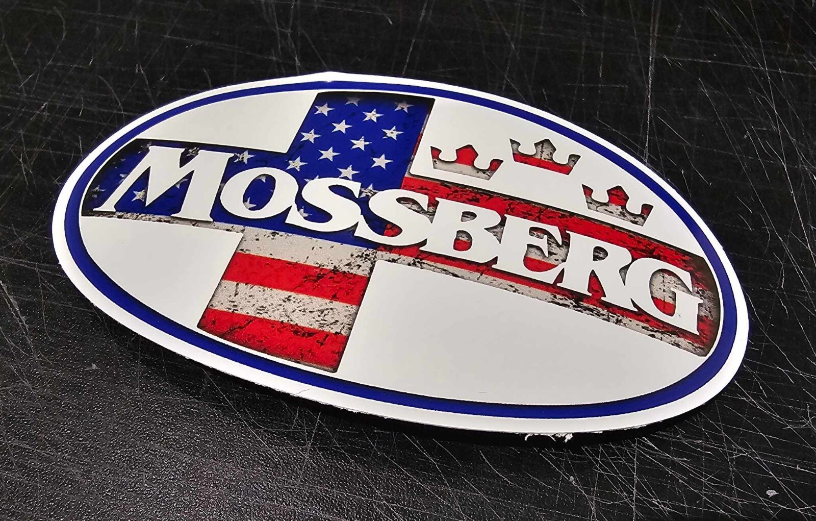 Mossberg USA Flag Worn Gun Logo Vinyl Decal Sticker US Flag 800 88 Pump Shotgun