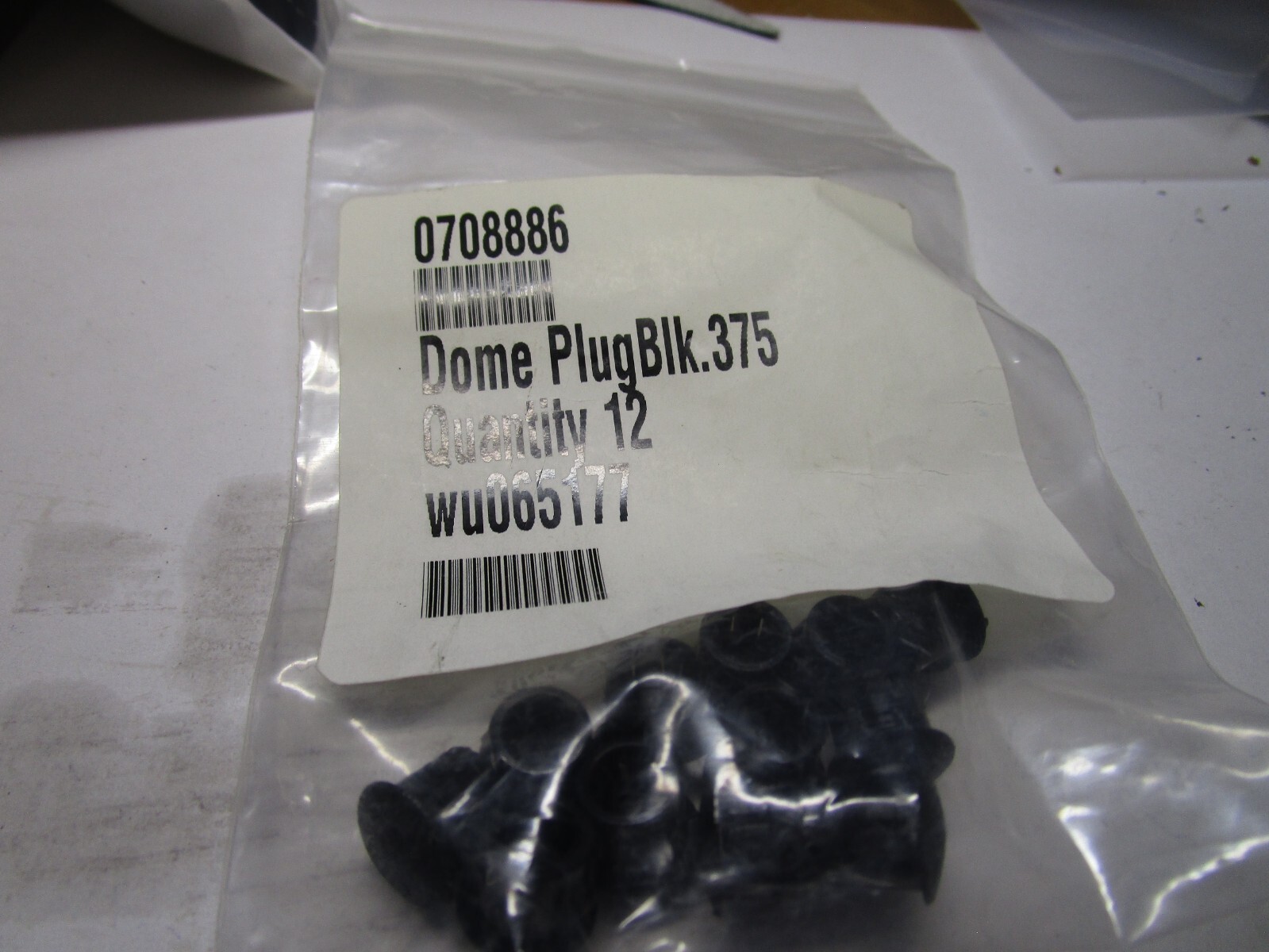 .375 Black Dome Plug QTY 12