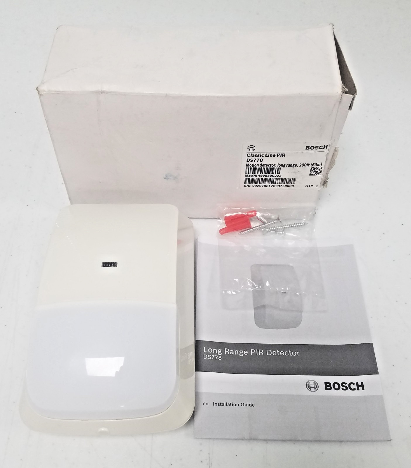 Bosch Classic Line PIR DS778 Motion Detector Sensor, Long Range 200Ft. NOB