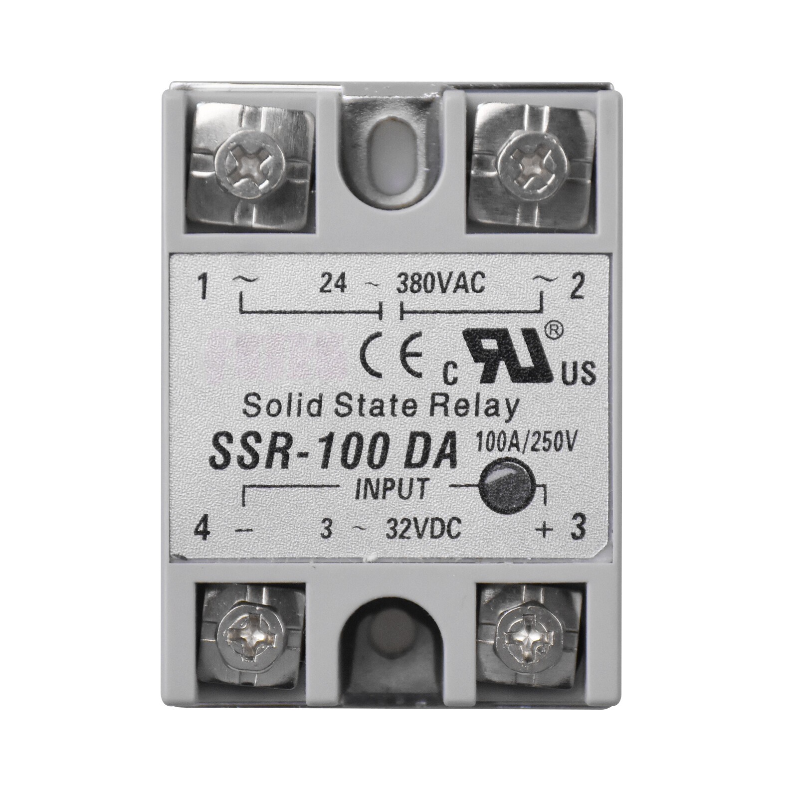 2 pcs SSR-100DA 100A Solid State Relay for FOTEK DC-AC 3-32VDC 24-380VAC