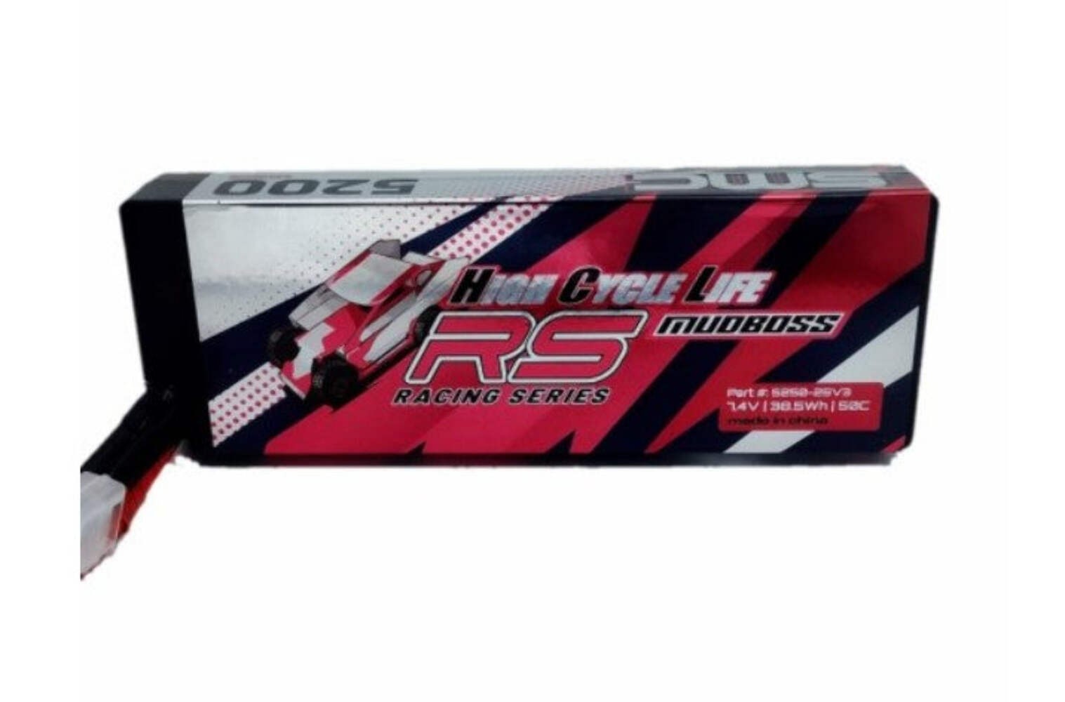 SMC RACING HCL-RS 7.4V 5200-50C-2S MUDBOSS V3 HARDCASE LIPO BATTERY