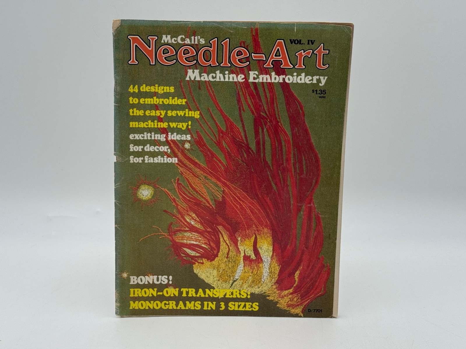 Vintage 1977 McCall’sNeedle-Art Machine EmbroideryVol.4Booklet Iron-On Monograms