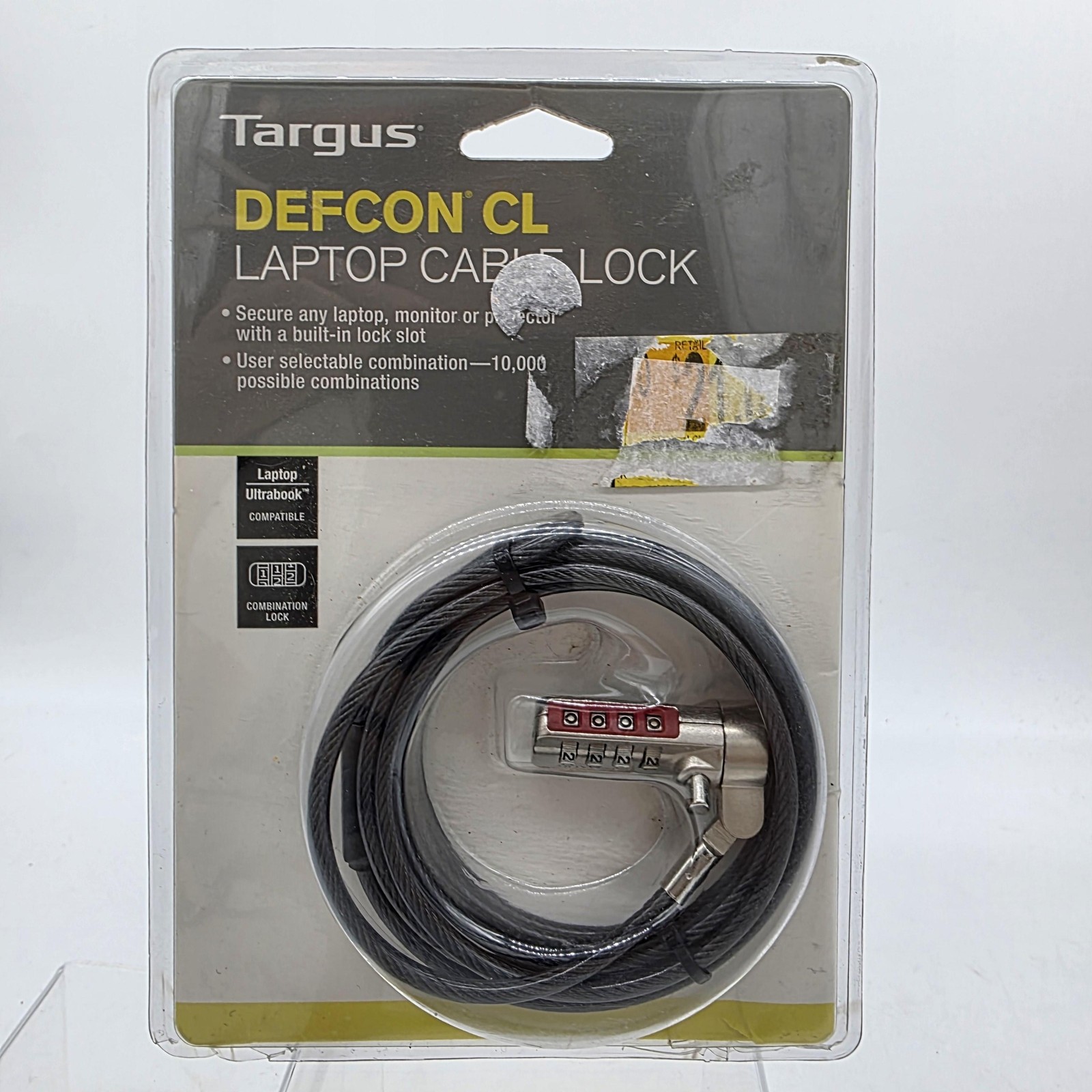 Targus DEFCON CL Laptop Cable Combination Lock PA410U 6.5ft Security Black