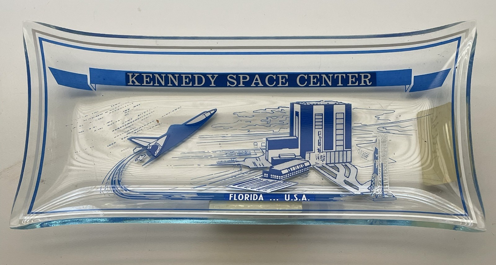 Kennedy Space Center Change Glass Tray 3.5 x 8 New Old Stock