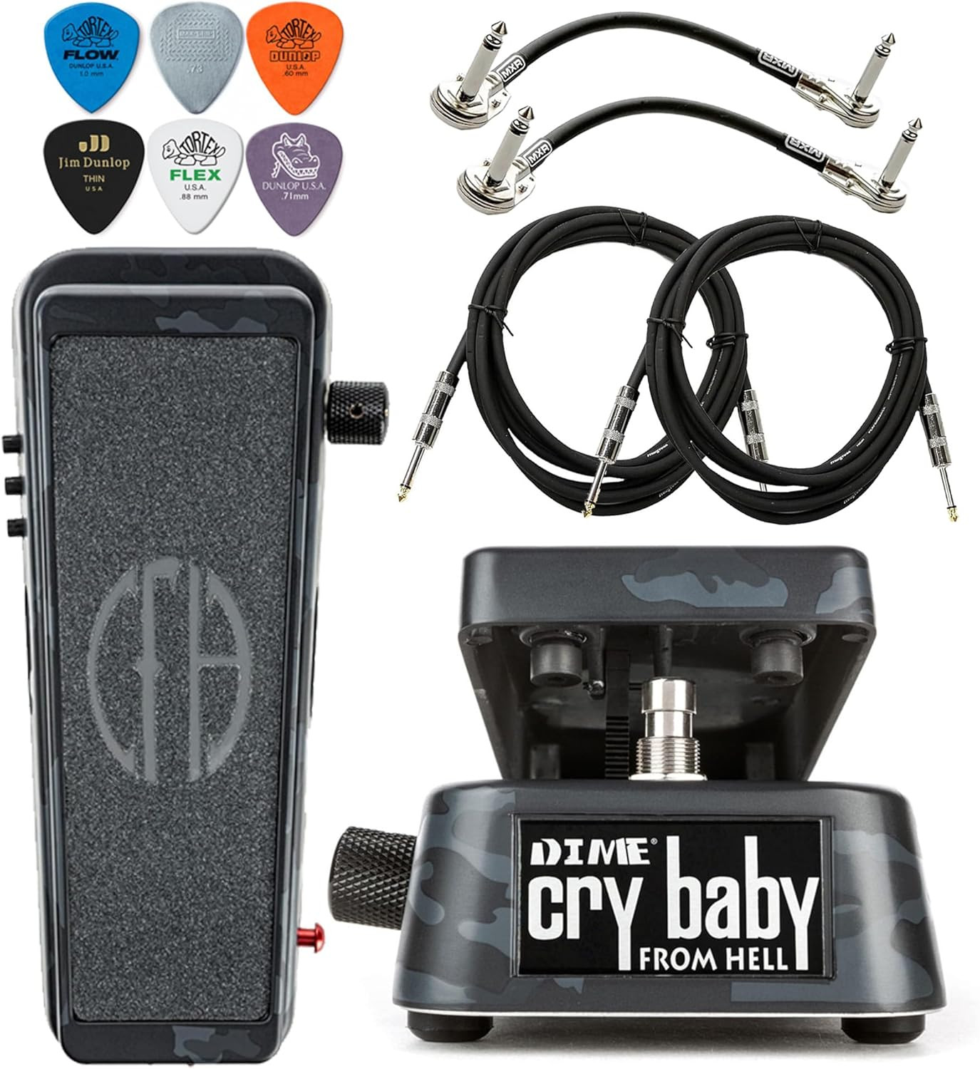 Dunlop DB01B Dime Cry Baby from Hell Wah Effects Pedal  Cable, MXR Patch, Dunlop