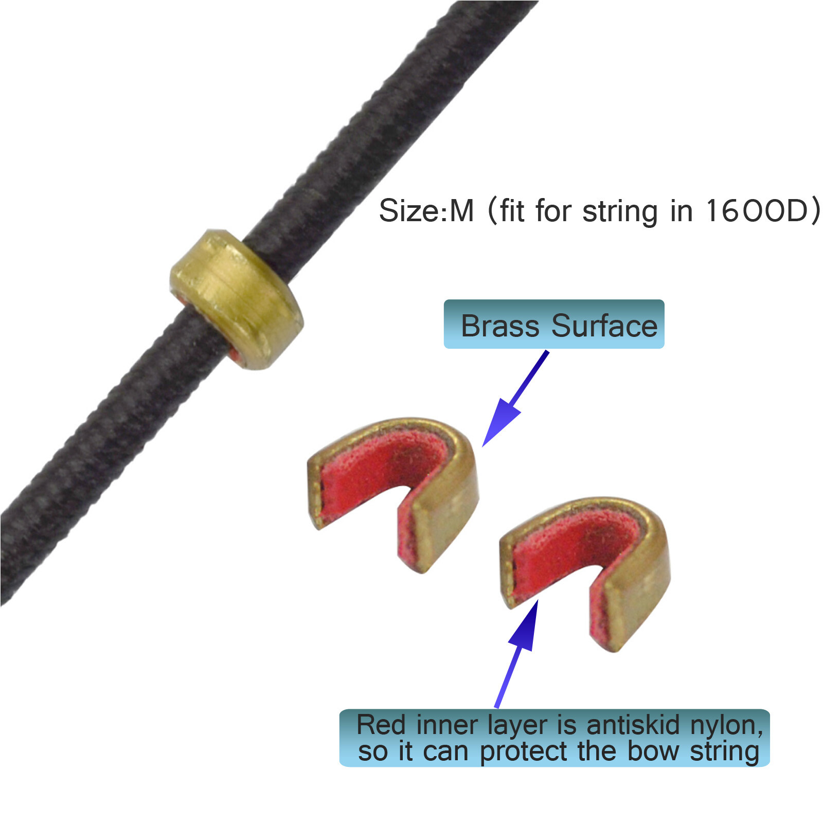 12pcs Archery String Nocking Points Brass Buckle Clips Nock Bow String Protector