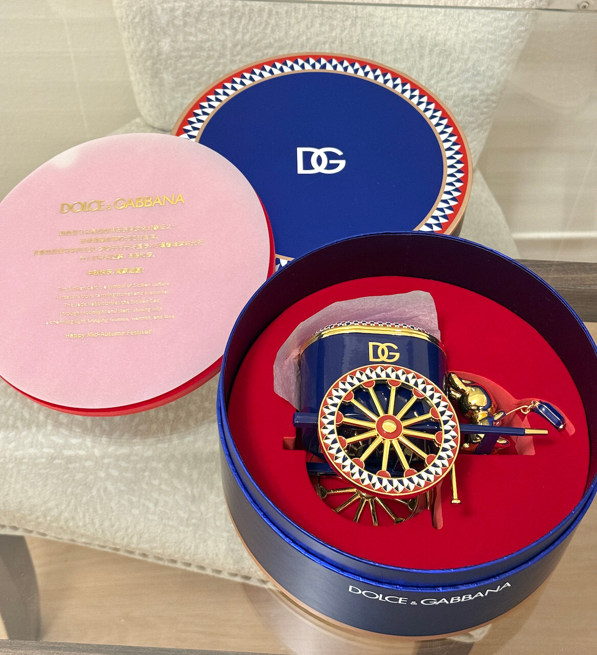 DOLCE & GABBANA DG SICILIAN CART METAL JEWELRY BOX FIGURINE MID AUTUMN VIP GIFT