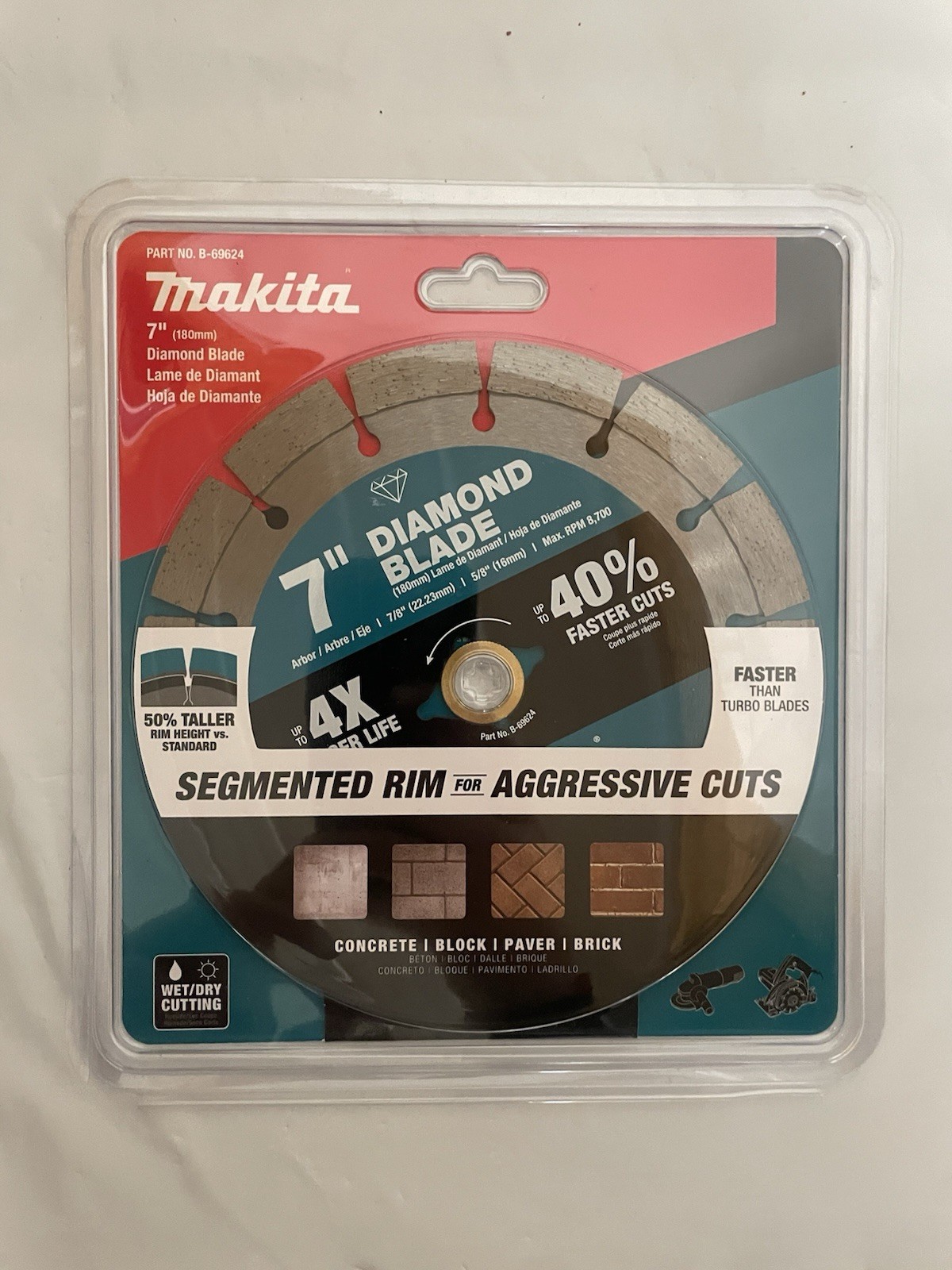 Makita B-69624 7” Segmented Diamond Saw Blade 7/8” Arbor