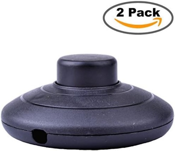 Modern 2-Pack Foot Pedal Push Switch for On-Off Lamp Control - Easy Install