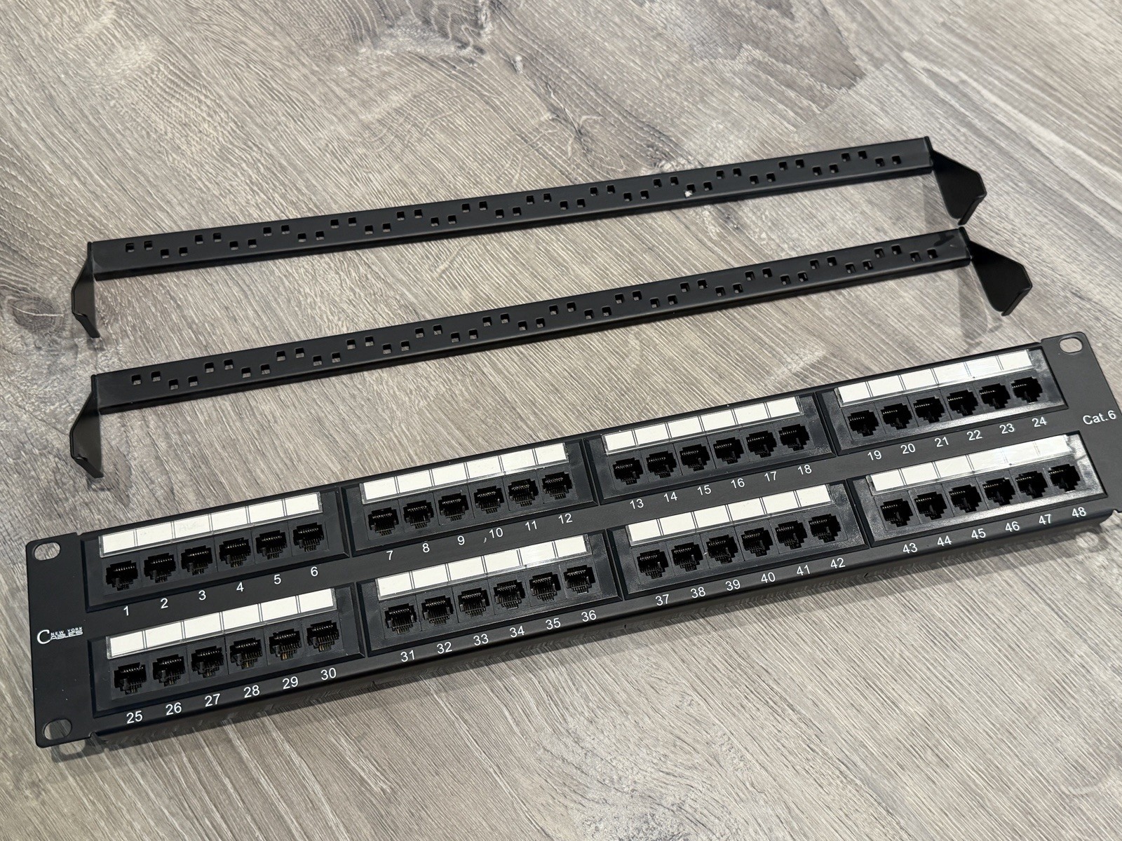 48 Port Cat6 Patch Panel, 10Gb Ethernet, 2U 19-Inch Rack or Wall Mount