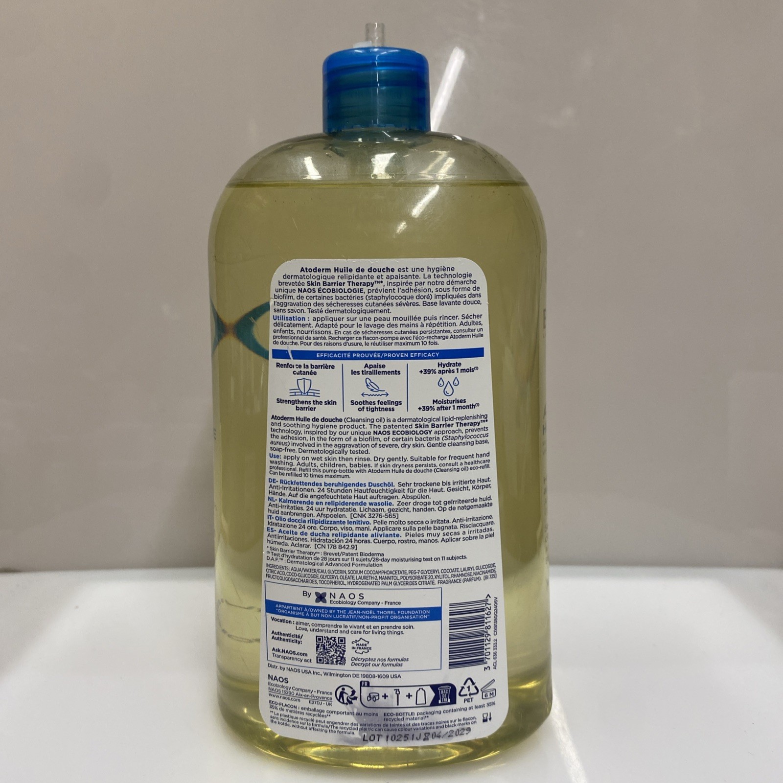 Bioderma Atoderm Soothing Lipid-Replenishing Shower Oil, 33.8 oz *Broken Pump*