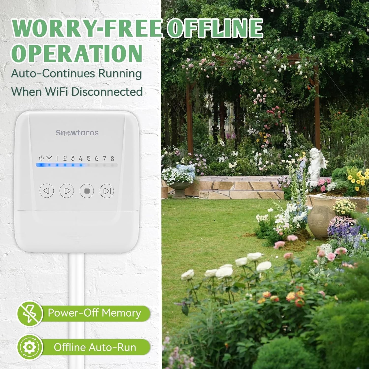 8 Zone WiFi Smart Sprinkler Controller APP Control Rain Delay 24VAC for Garden