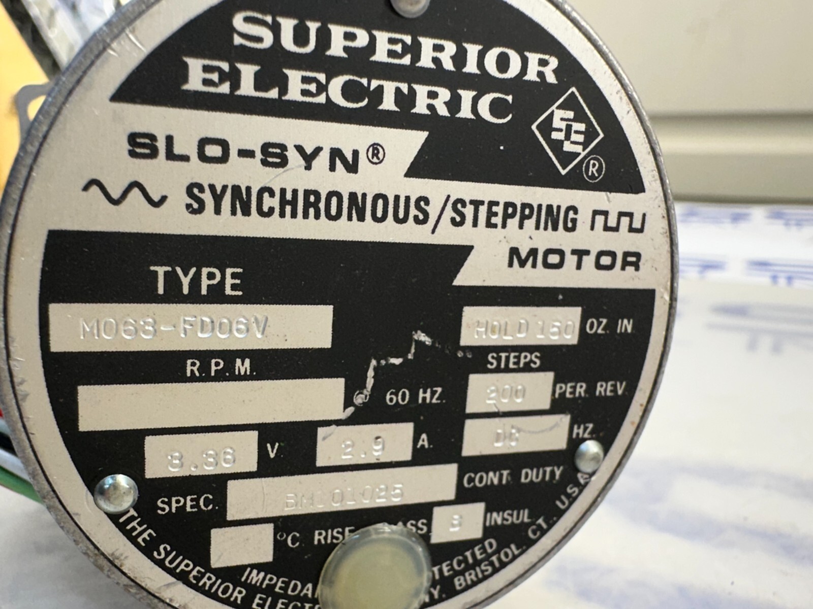 SUPERIOR ELECTRIC M063-FD06V 3.36V 2.9A