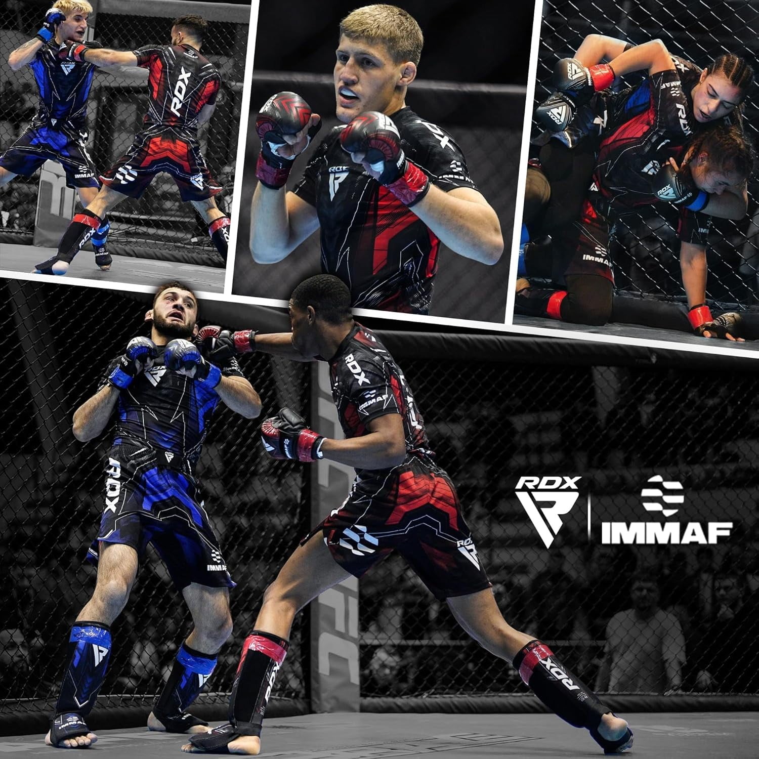 RDX IMMAF Approved Sparring Grappling Gloves Ventilated Open Palm MMA Gloves