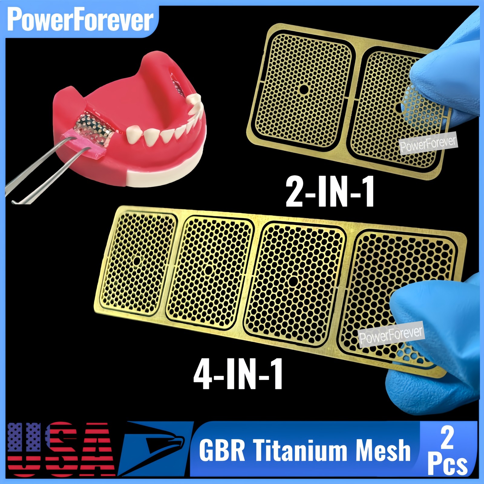 USA Dental GBR Titanium Mesh Guided Bone Regeneration Membrane Mesh Plate 20*25