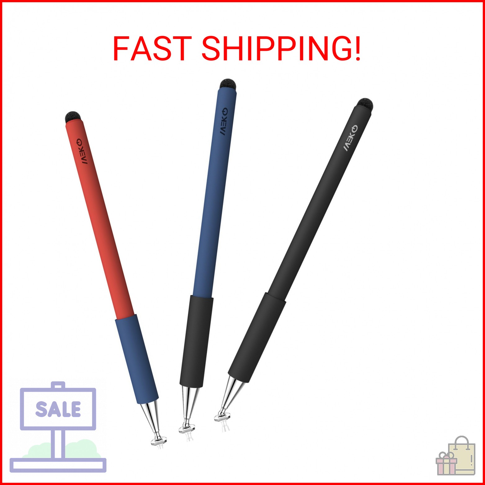 Stylus Pen for Touchscreen(3 Pcs), MEKO 2-in-1 Disc Universal Stylus Touch Scree