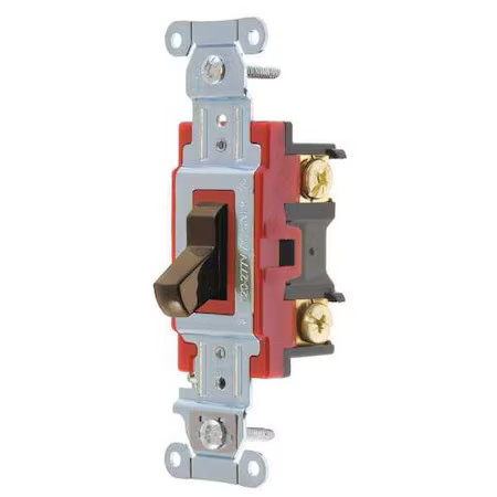 Bryant 4903B Wall Switch, 2 Hp, Toggle, 20 A, Brown