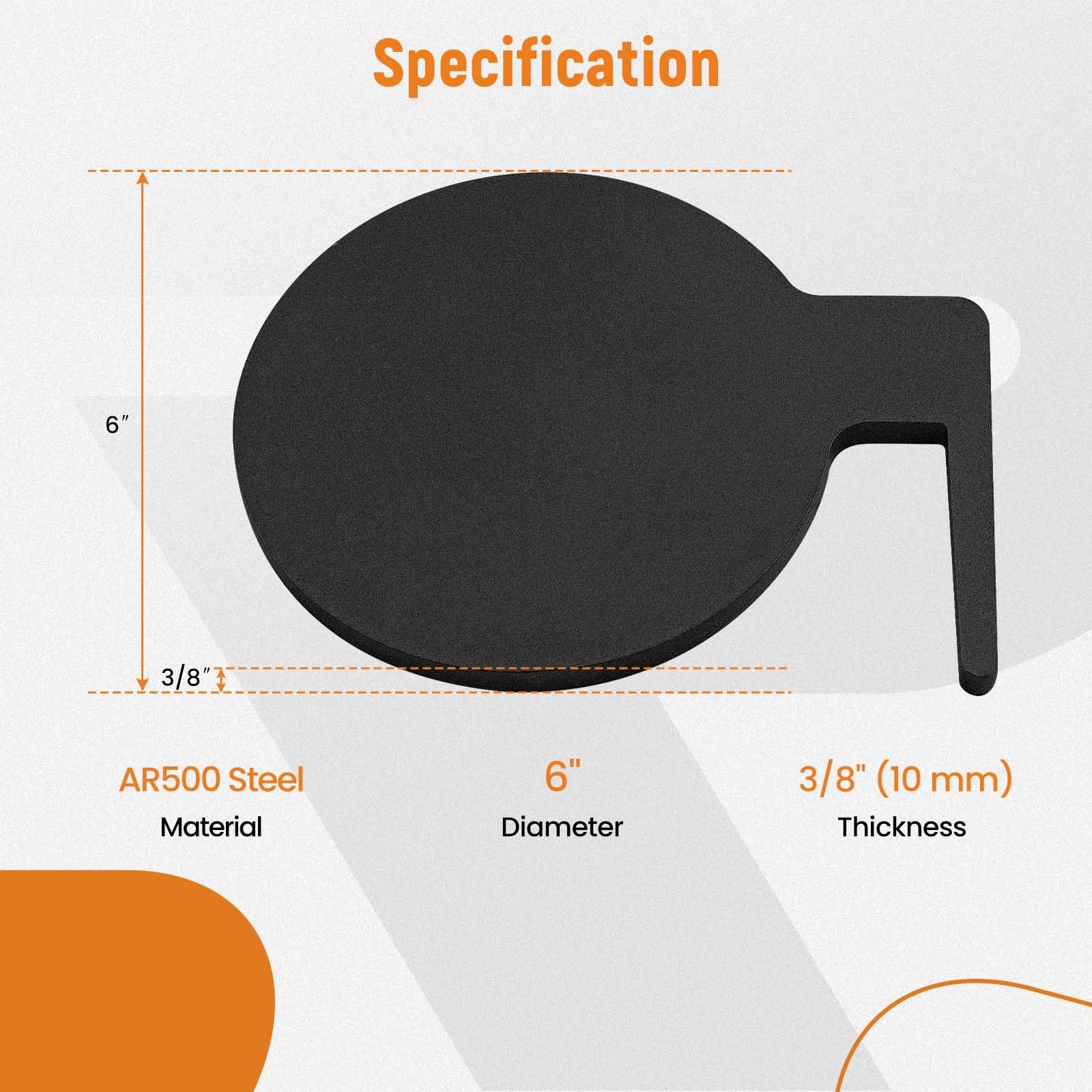 Shooting Target Kit 6Pcs AR500 Dueling Tree Paddles