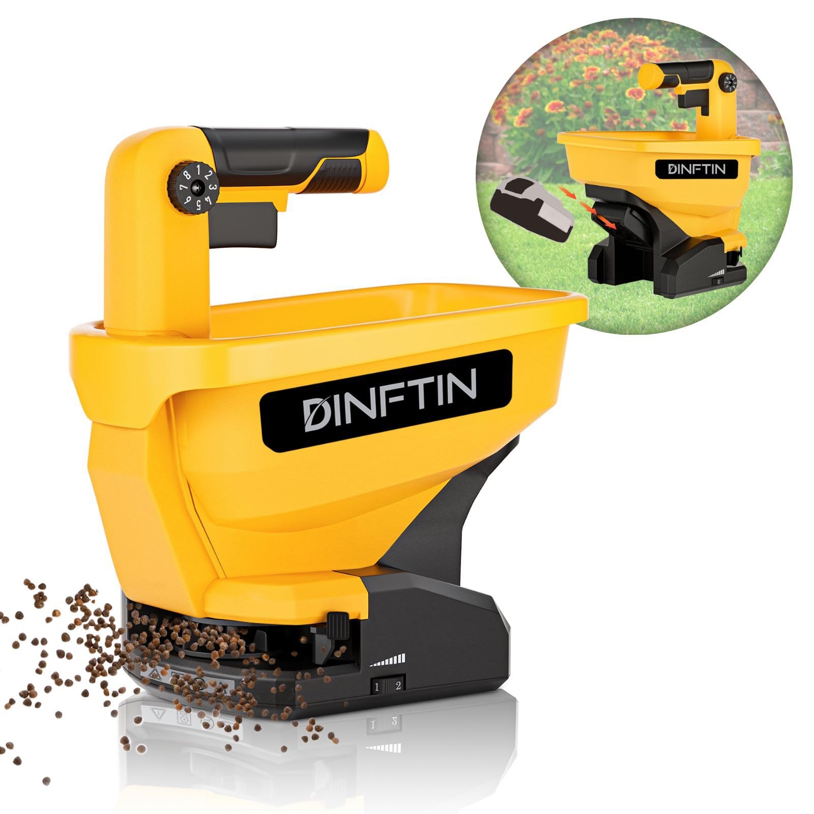 Battery Operated Spreader Compatible for Dewalt 20V/60V Li-Ion Battery, Seed Spr