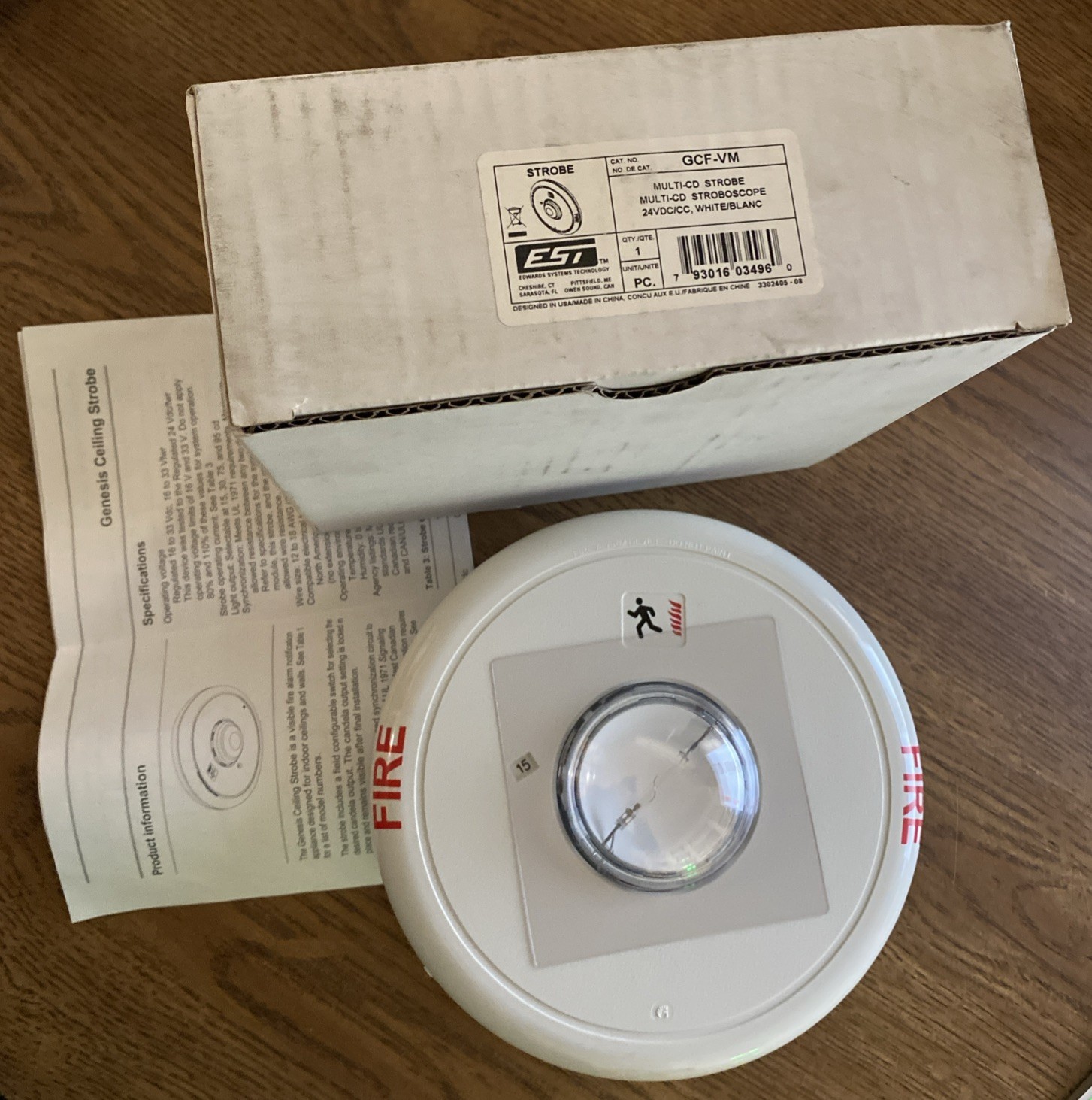 EST Edwards GCF-VM Fire Alarm Strobe Ceiling White Multi CD 24VDC
