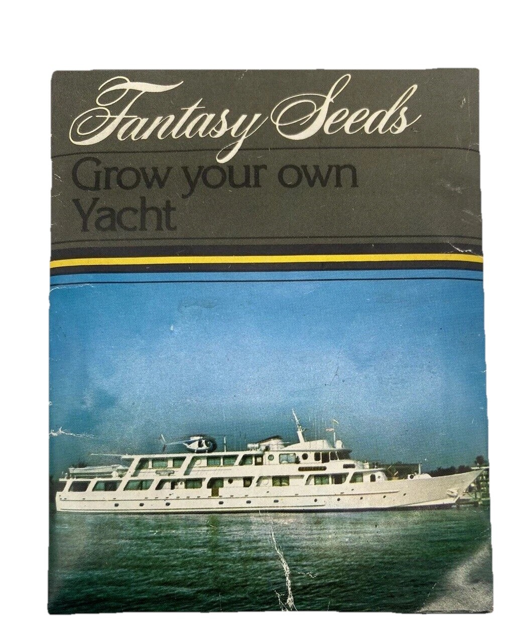 1982 vintage Fantasy Seeds, Grow Your Own Yacht gag gift RARE