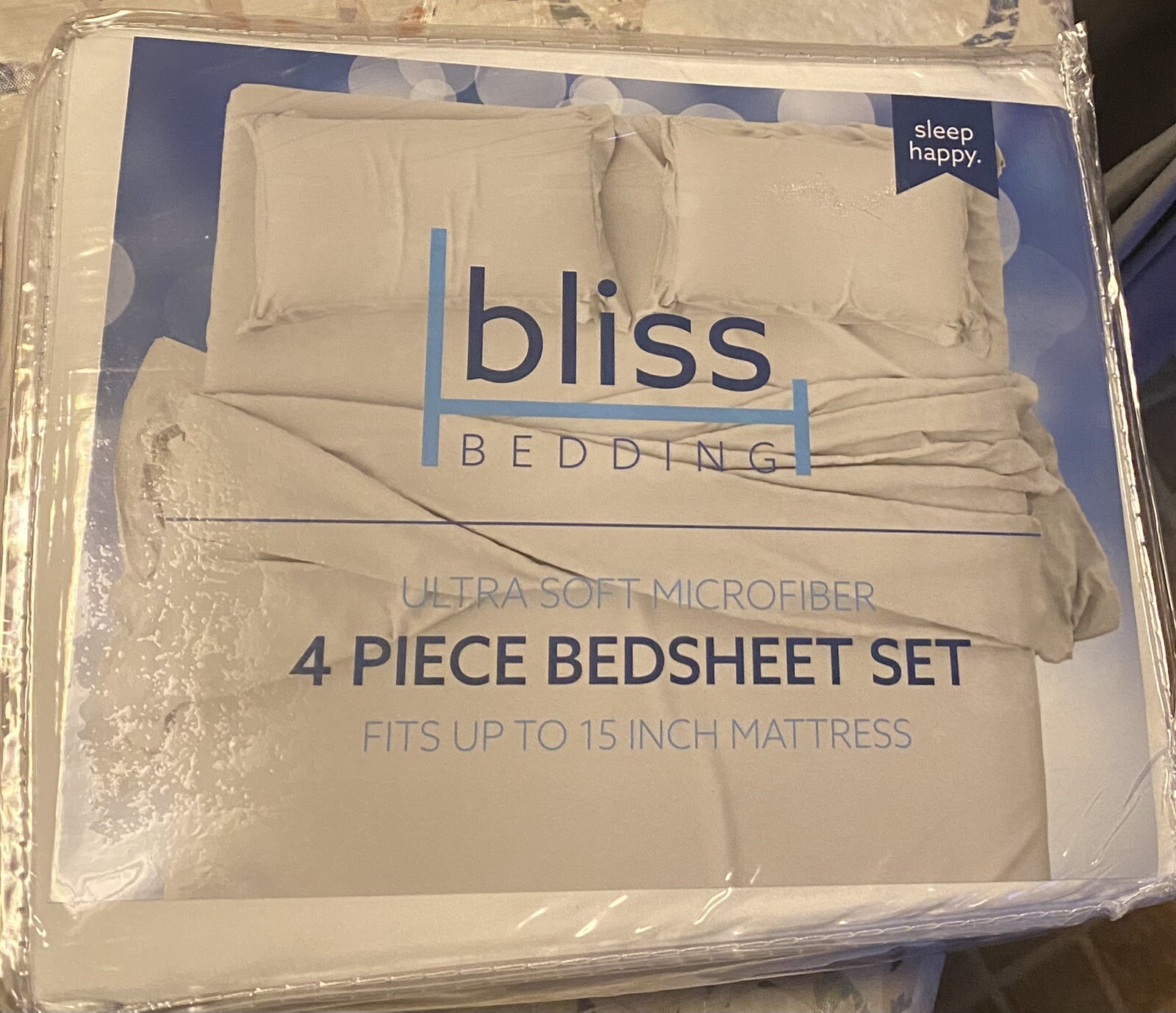 Bliss Bedding 4 Piece Sheet Set Queen Size - NEW In Original Packaging..WHITE