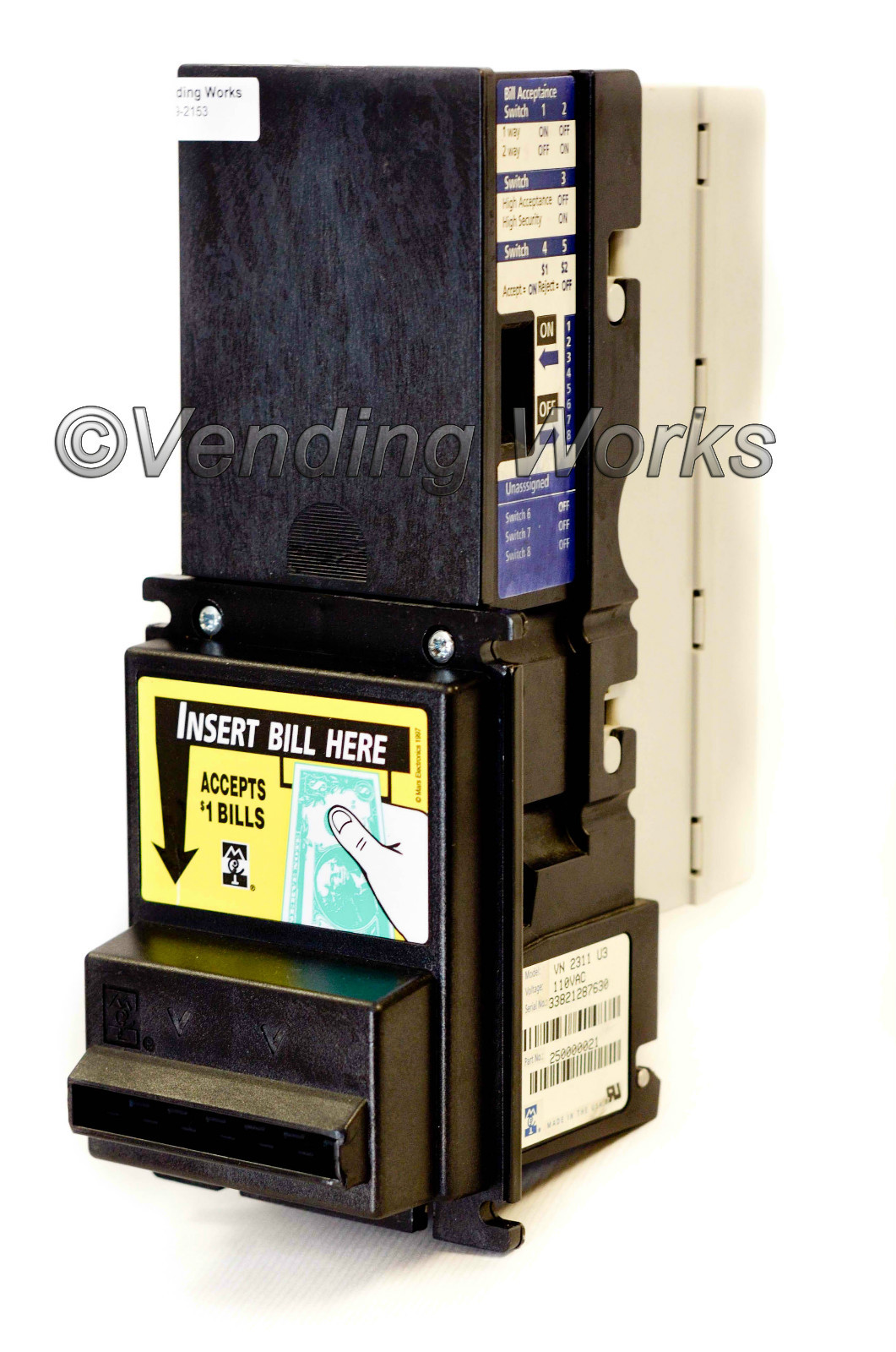 Mars MEI VN2312  Bill Acceptor with harnesses to retrofit in place of Maka NB16