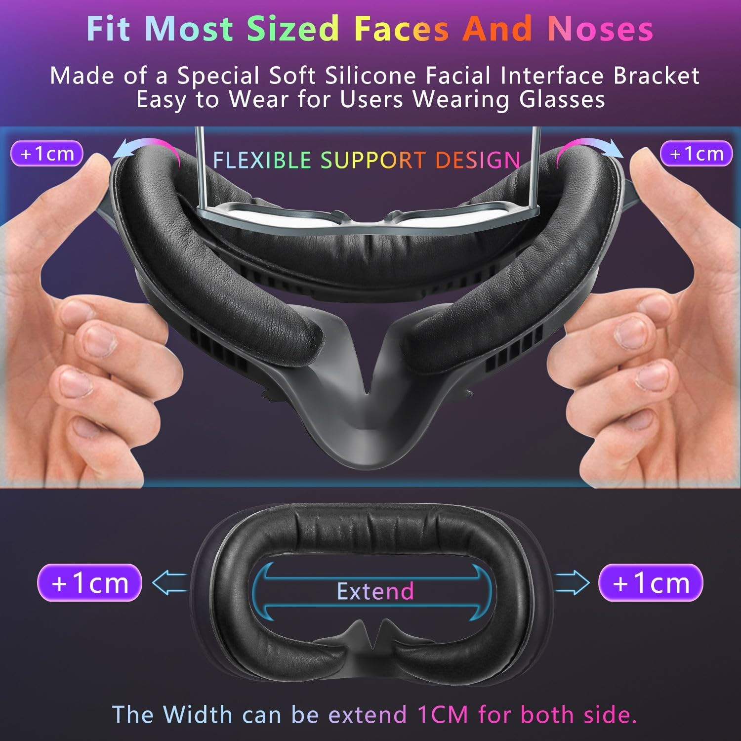 Saqico Face Pad Replacement for Oculus Quest 2 - Comfortable PU Leather & Memory