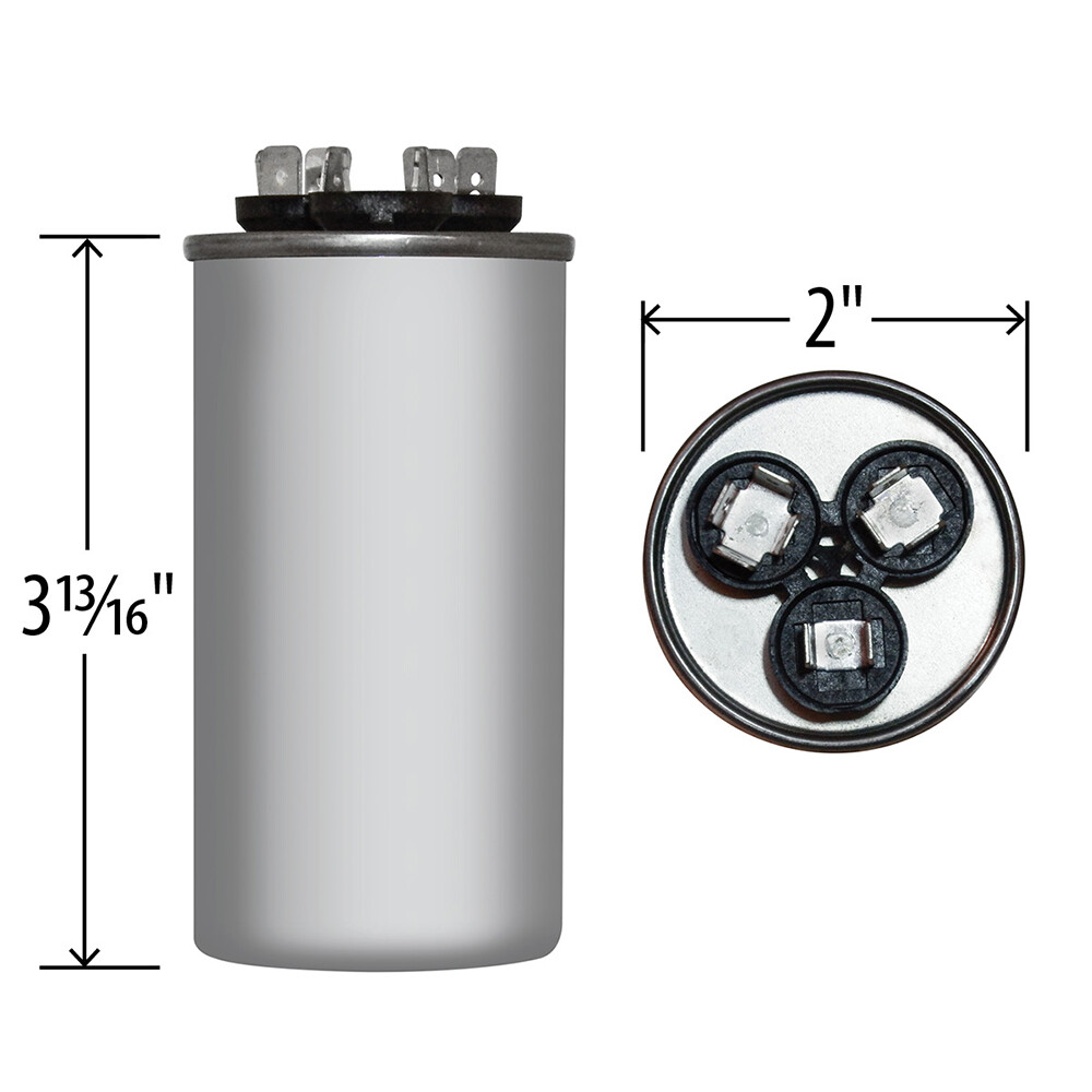 40+3 uf/MFD 370-440 VAC volts Round Dual Run Capacitor 50/60 Hz - Lot-1