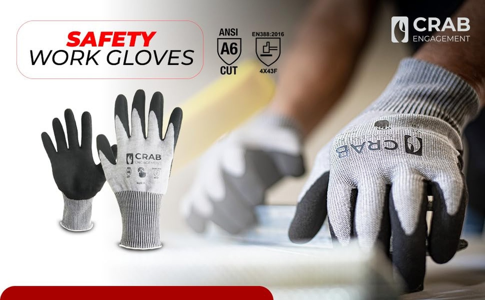Working Gloves Nylon Ultra-elastic With Nitrile Microfoam Coating, Heavy Duty...