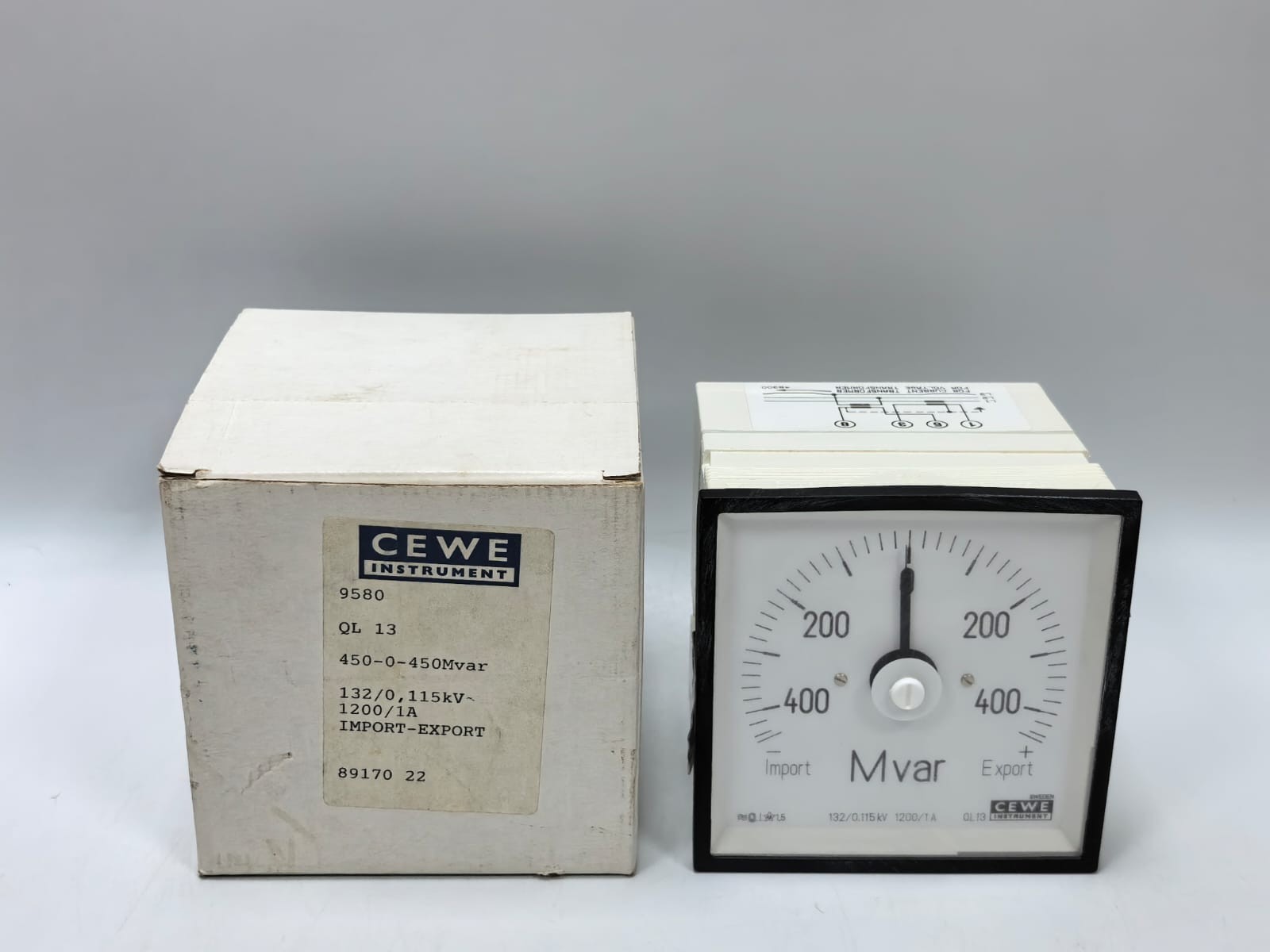 CEWE INSTRUMENTS QL13 ANALOG PANEL METER 450-0-450MVAR